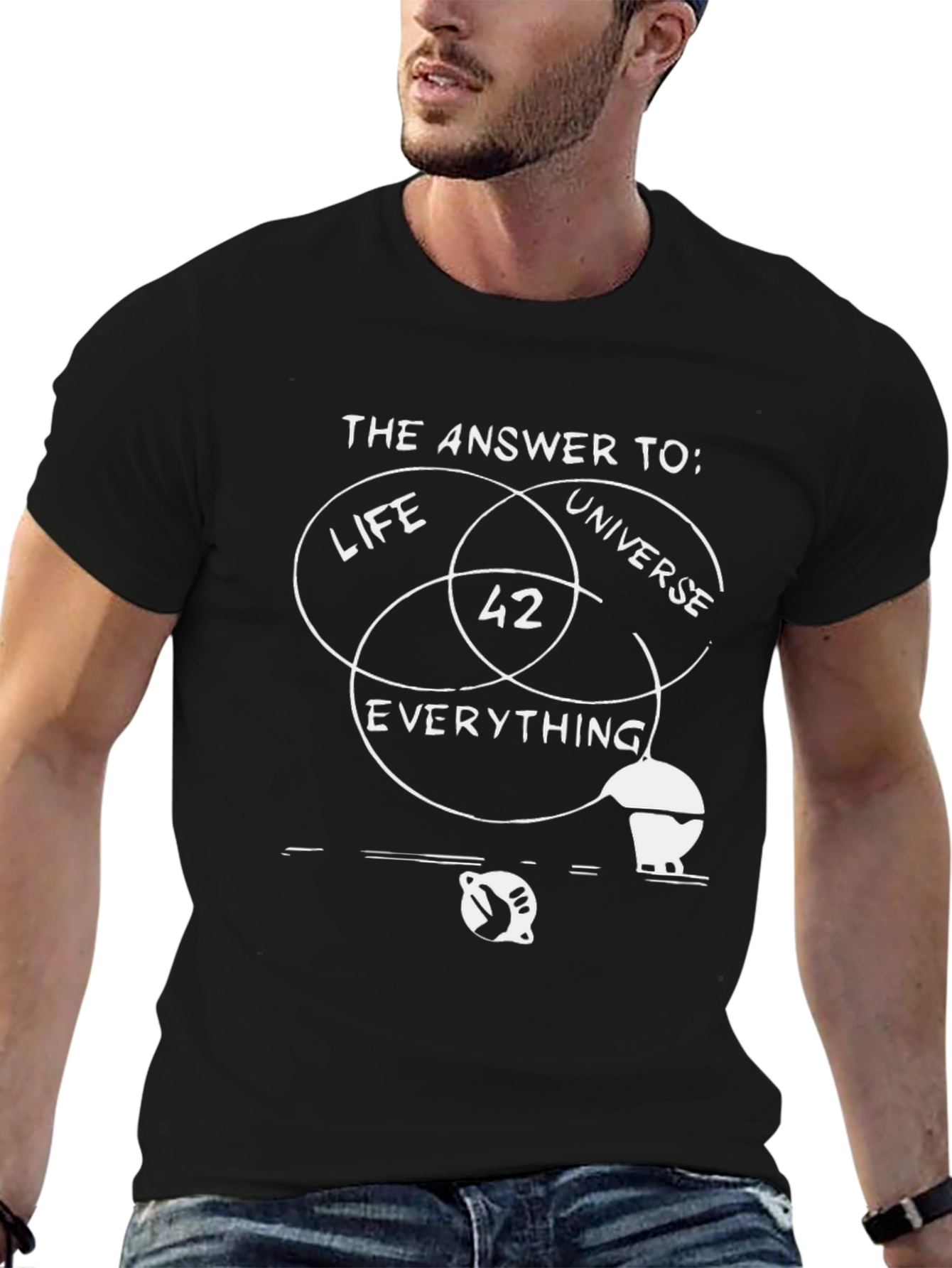 Answer to Life Universe Everything 42 Black T-Shirt