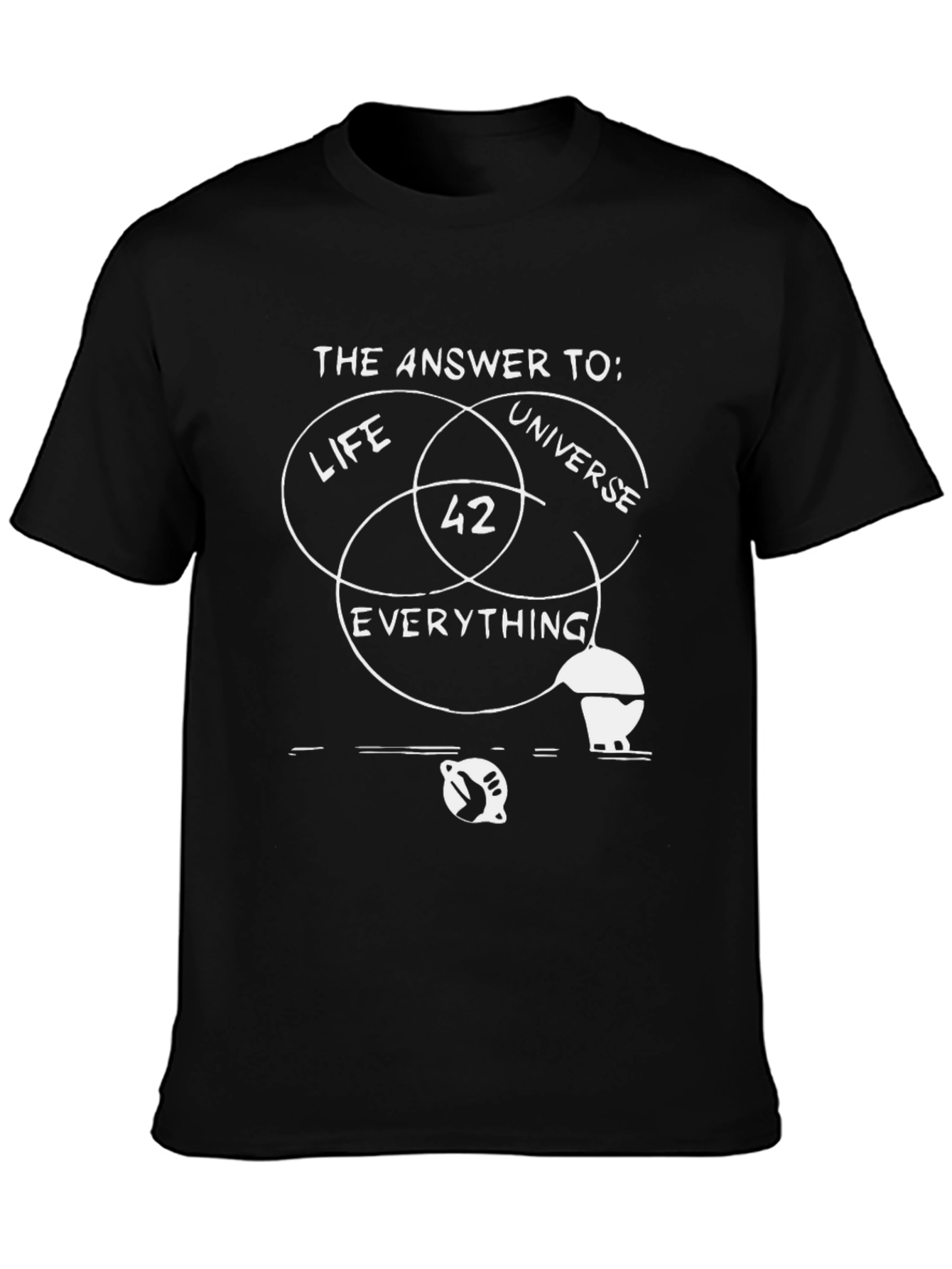 Answer to Life Universe Everything 42 Black T-Shirt