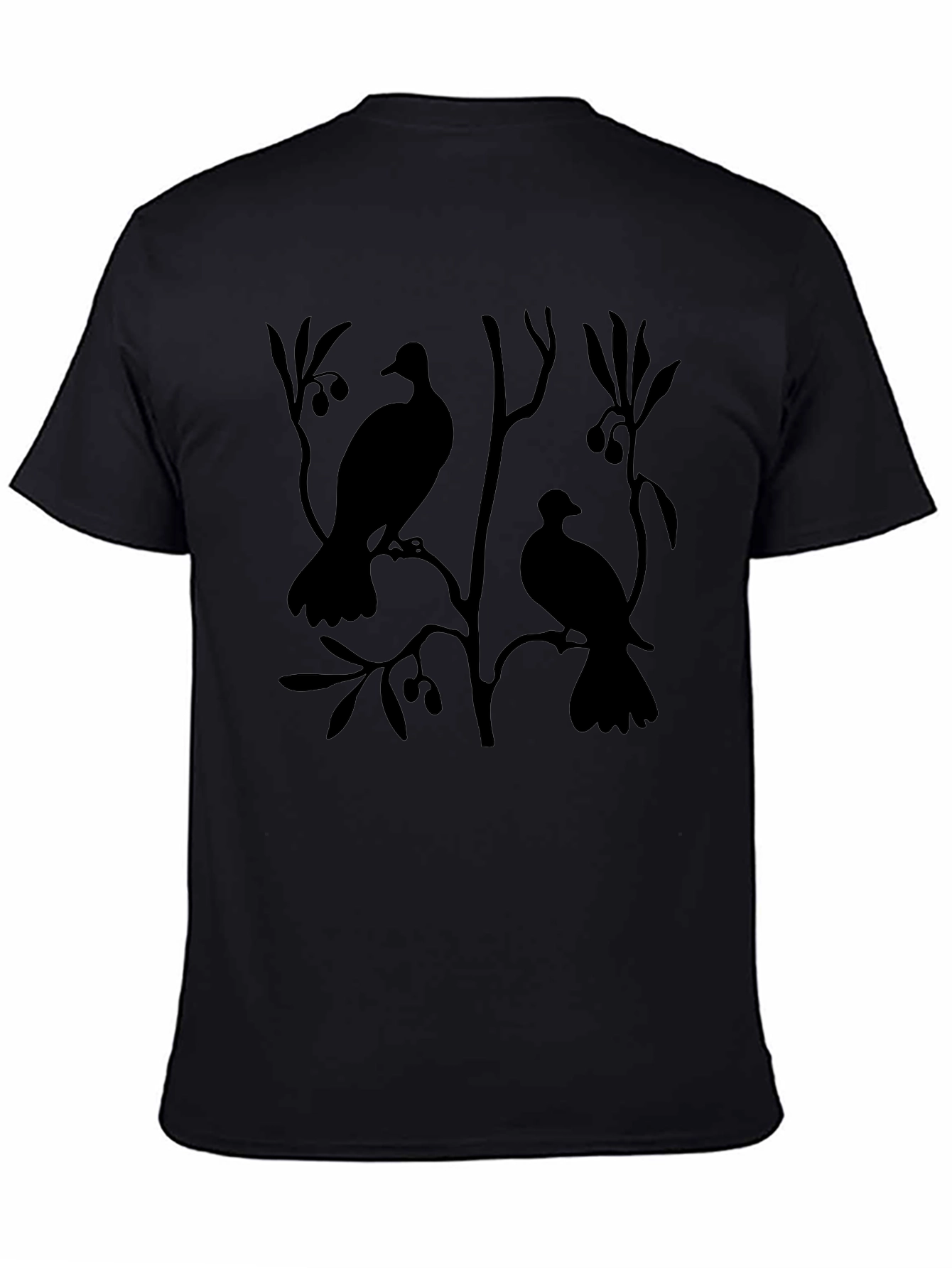 Birds on Branch Black Graphic Tee