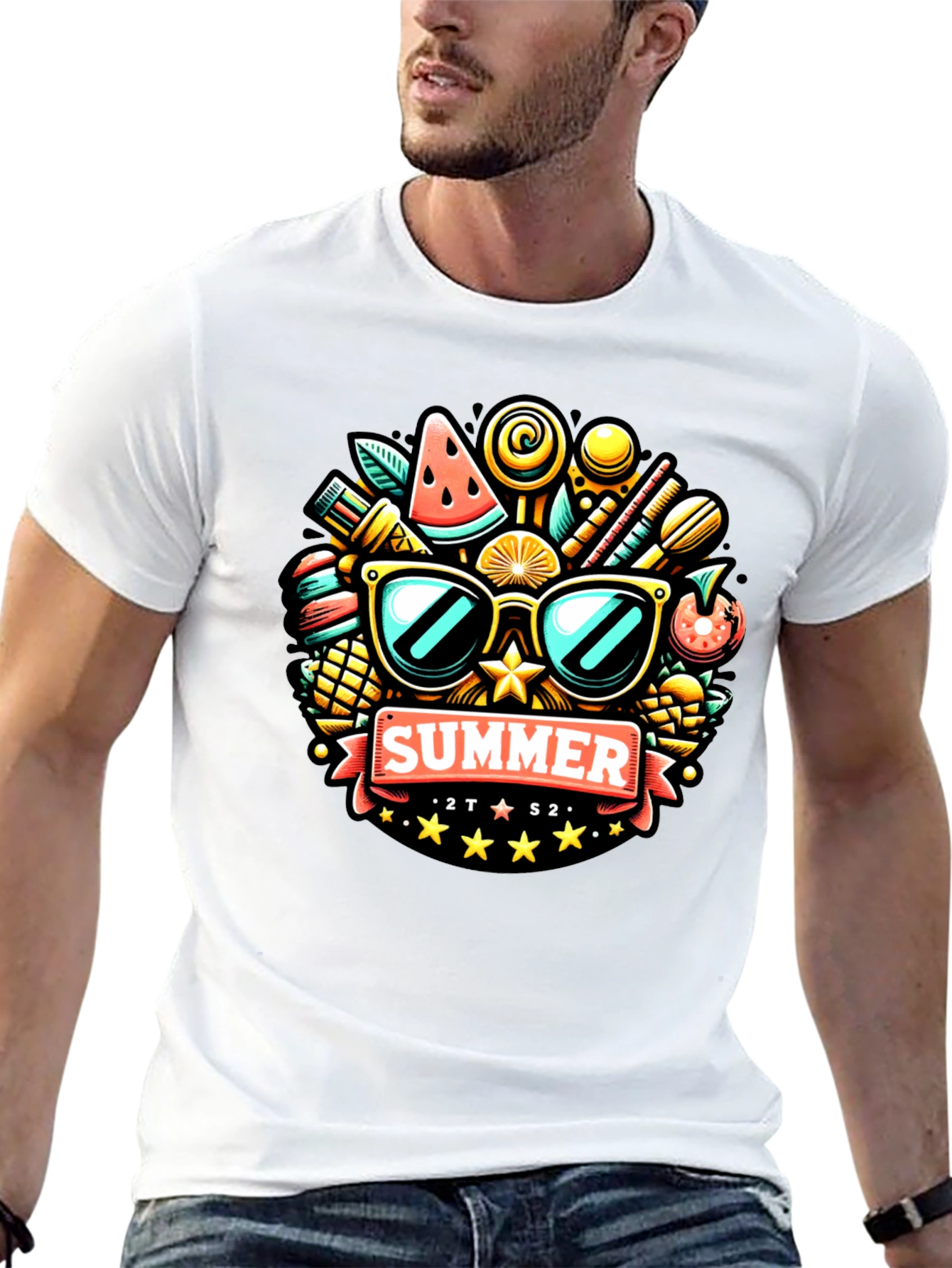 Summer Fun Graphic Tee - Black