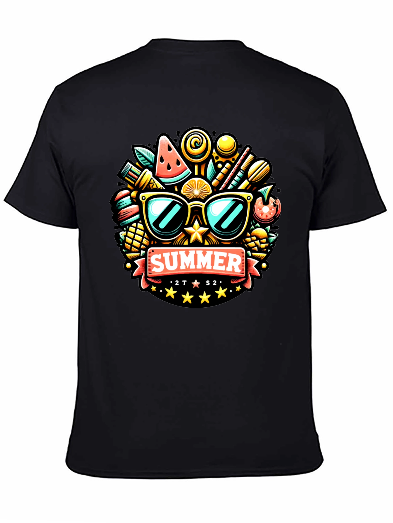 Summer Fun Graphic Tee - Black