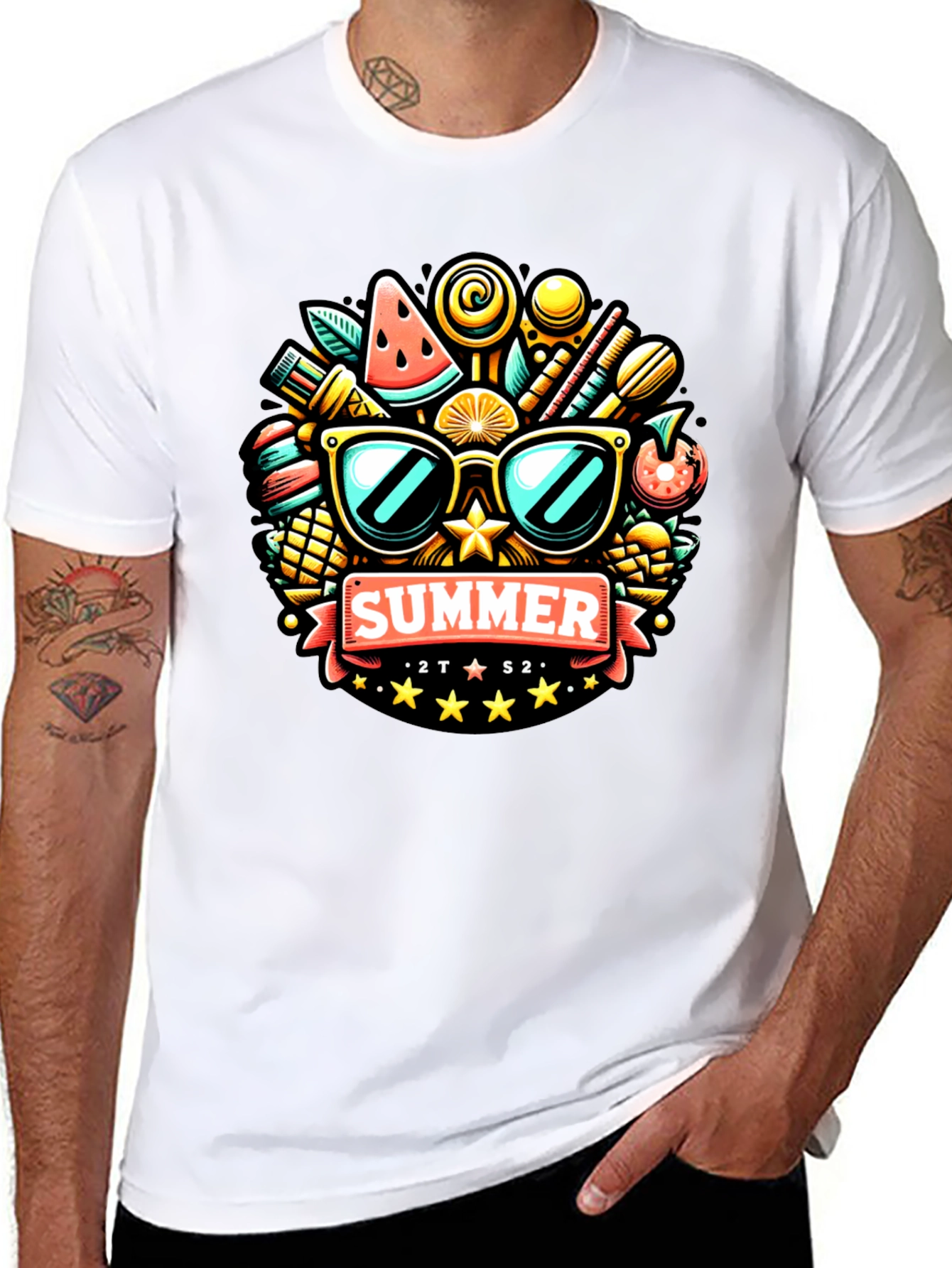 Summer Fun Graphic Tee - Black