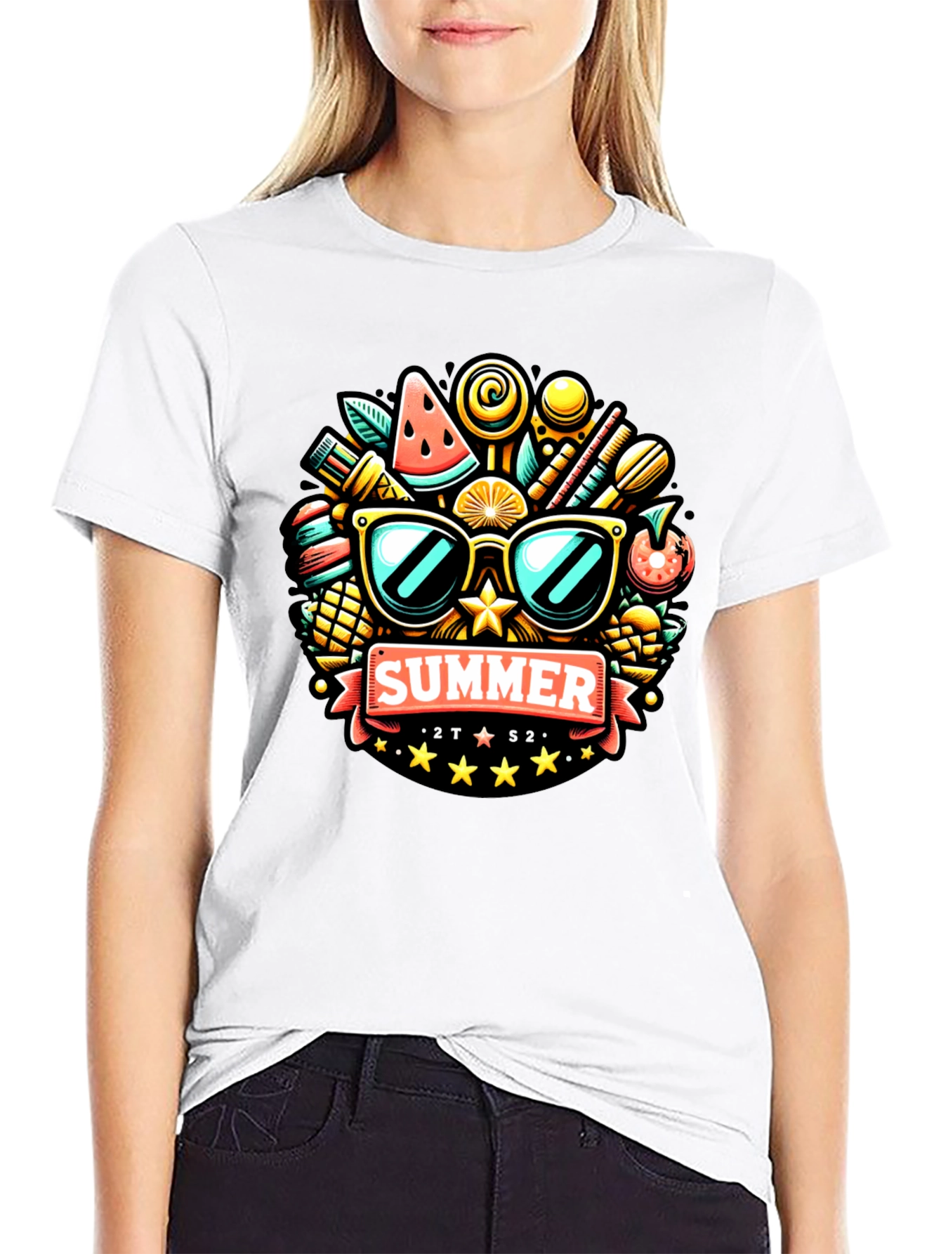 Summer Fun Graphic Tee - Black
