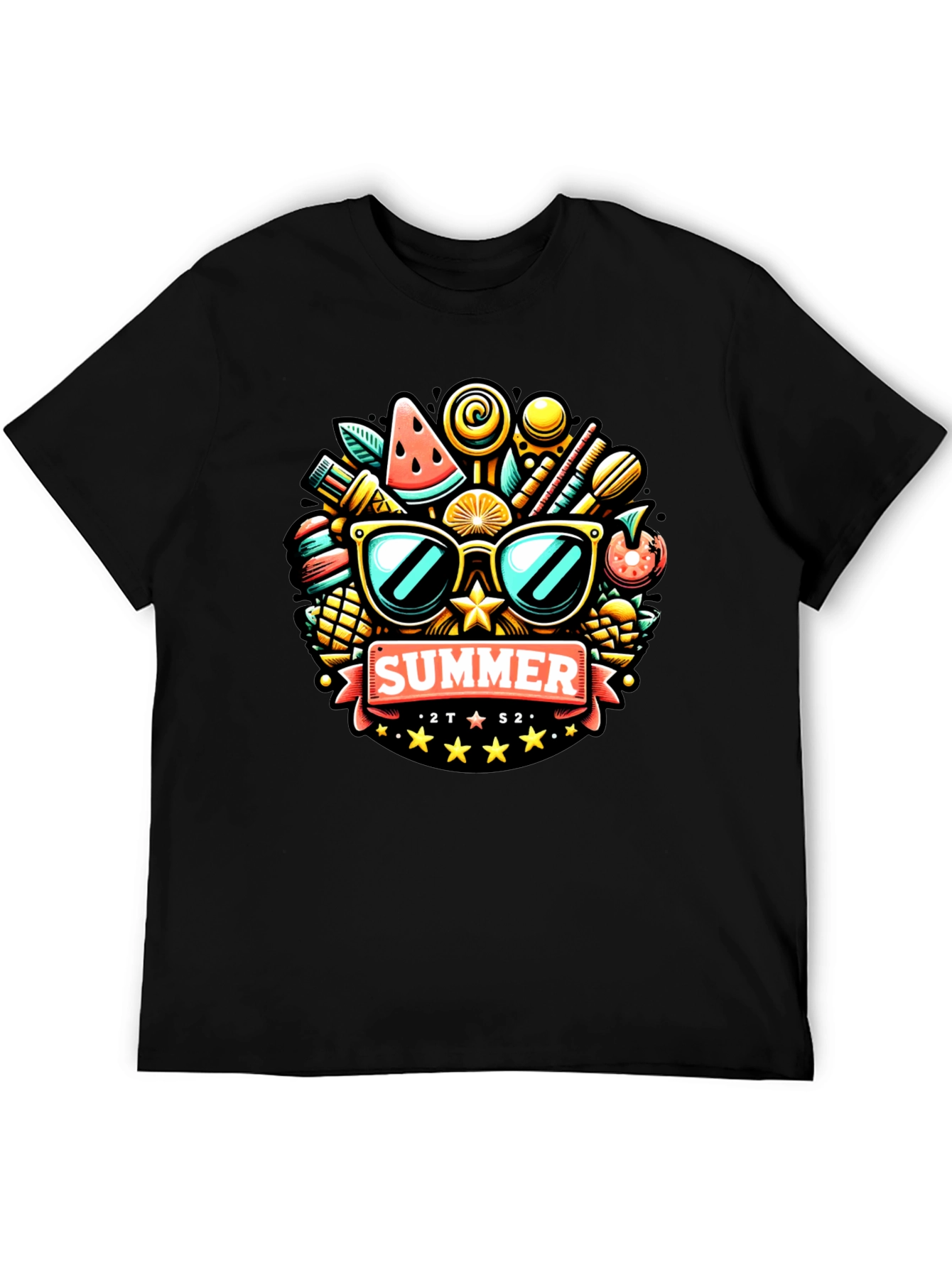 Summer Fun Graphic Tee - Black