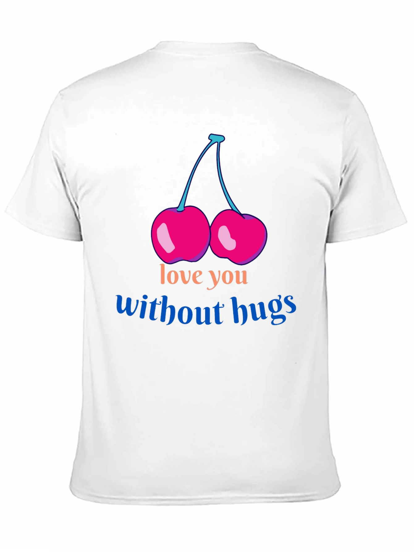Love You Without Hugs Cherry Graphic Tee - Black