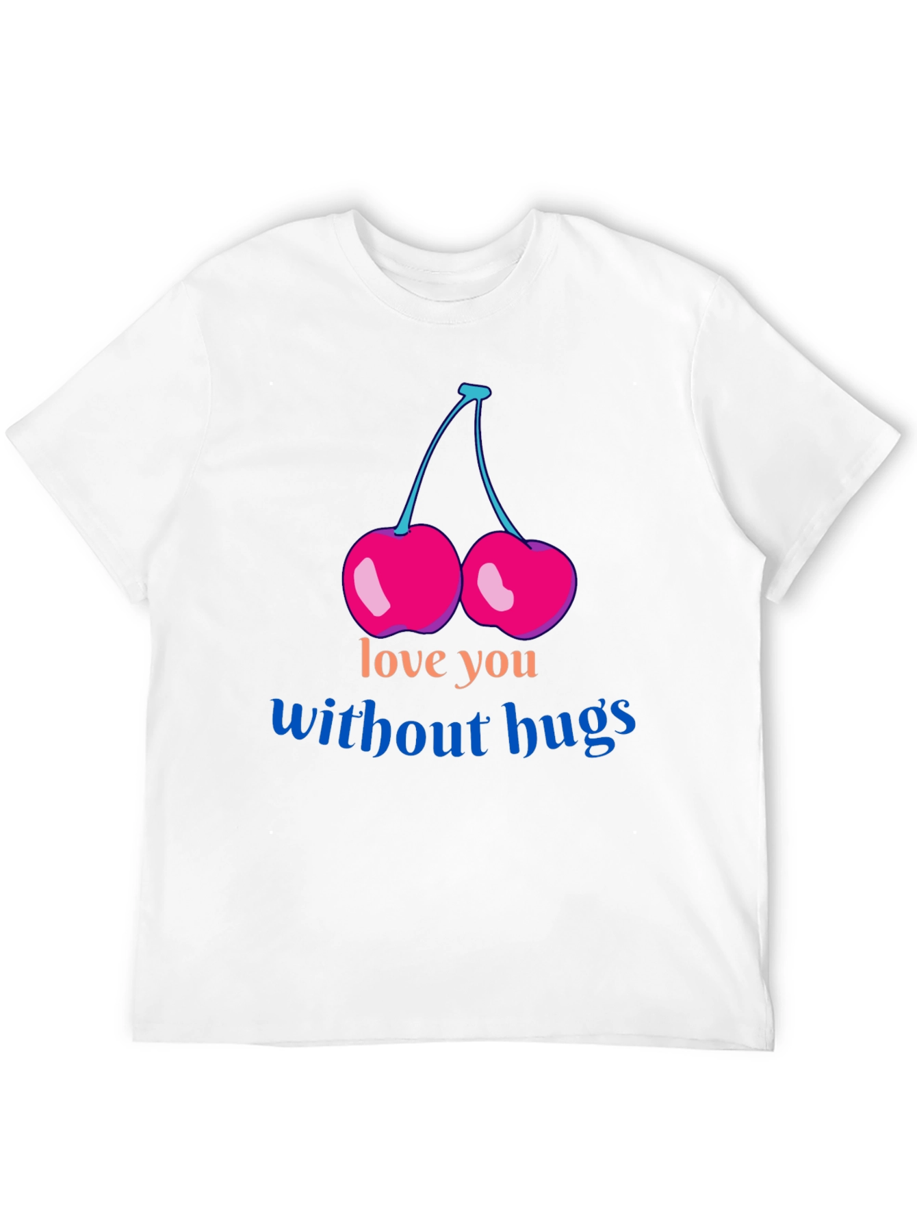 Love You Without Hugs Cherry Graphic Tee - Black