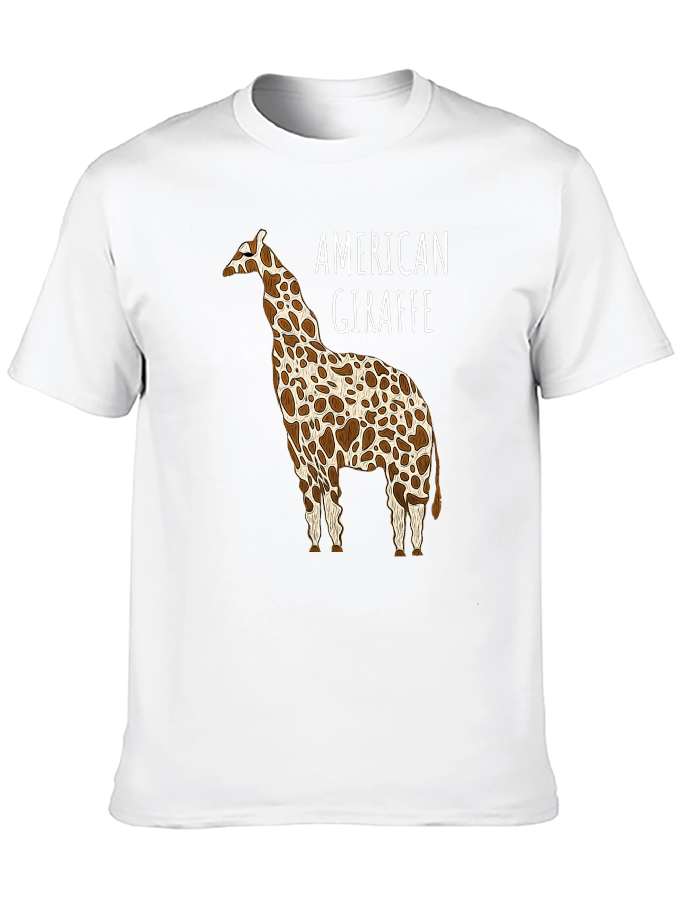 American Giraffe Graphic Tee - Black Cotton T-Shirt