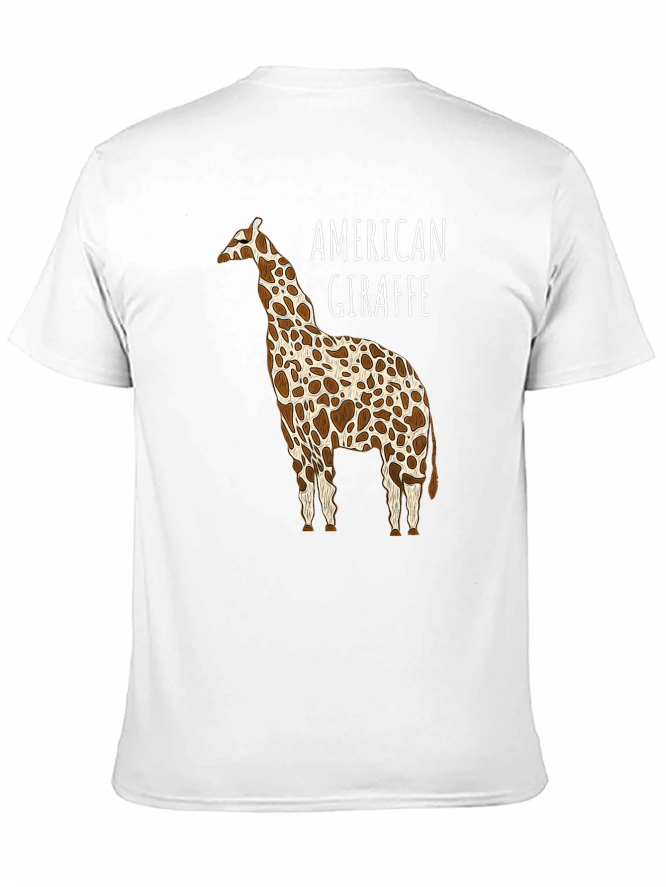 American Giraffe Graphic Tee - Black Cotton T-Shirt