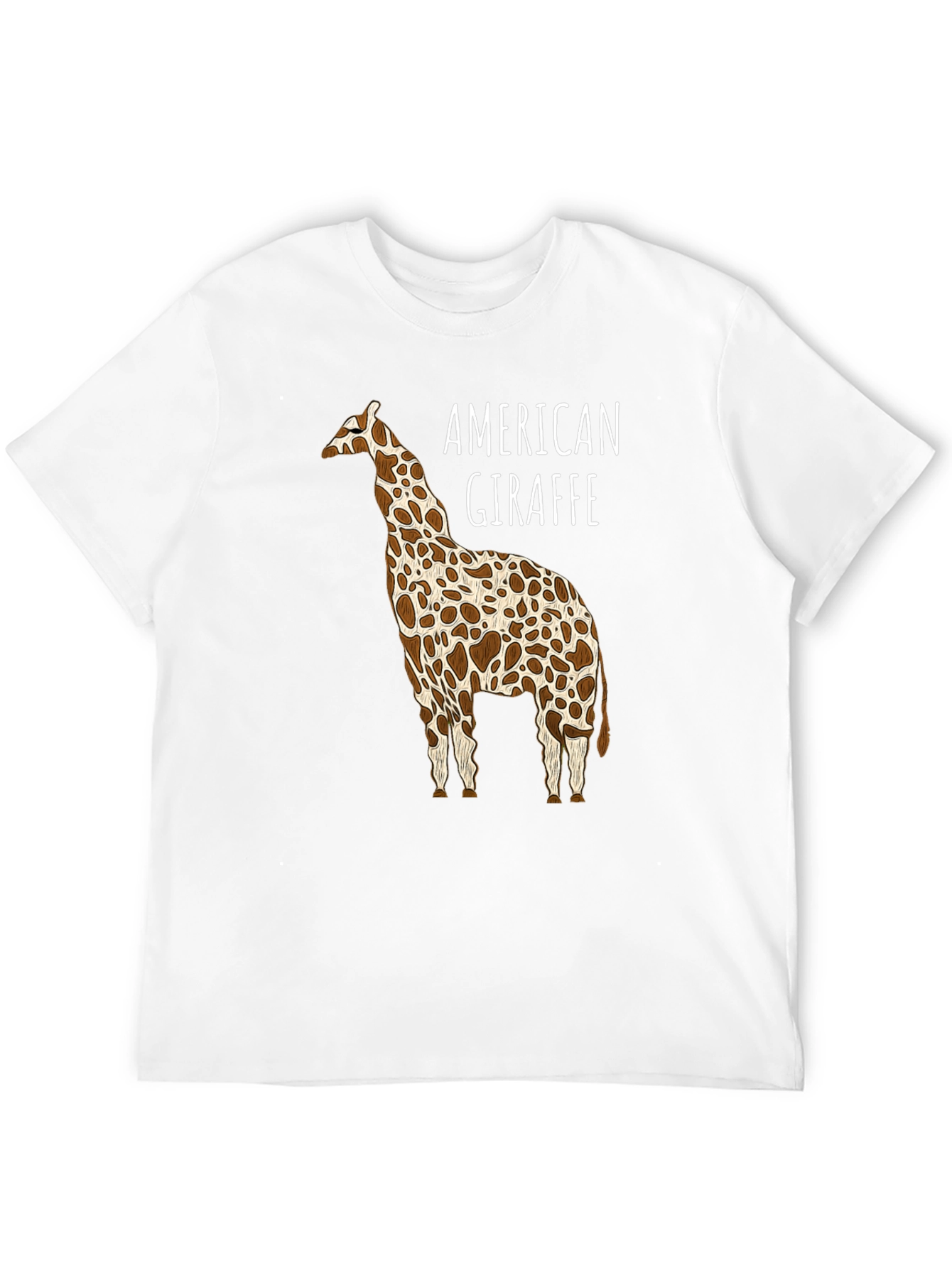 American Giraffe Graphic Tee - Black Cotton T-Shirt