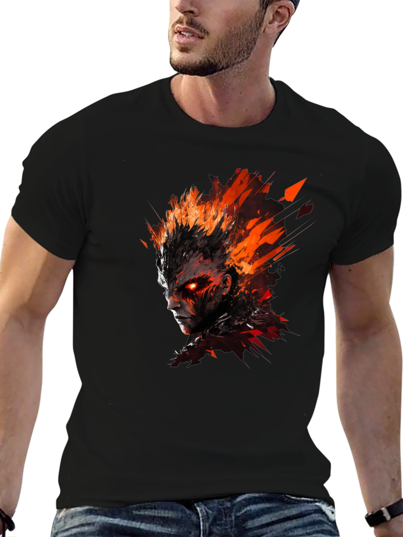 Inferno Rage Graphic Tee - Fire Demon T-Shirt