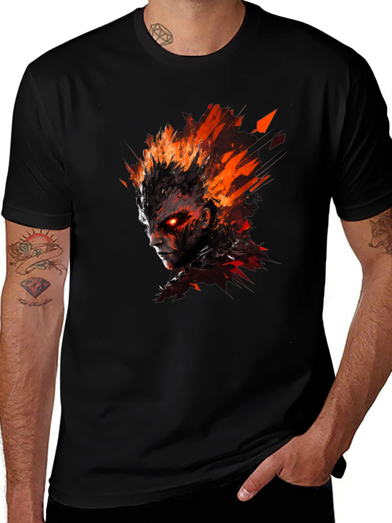 Inferno Rage Graphic Tee - Fire Demon T-Shirt