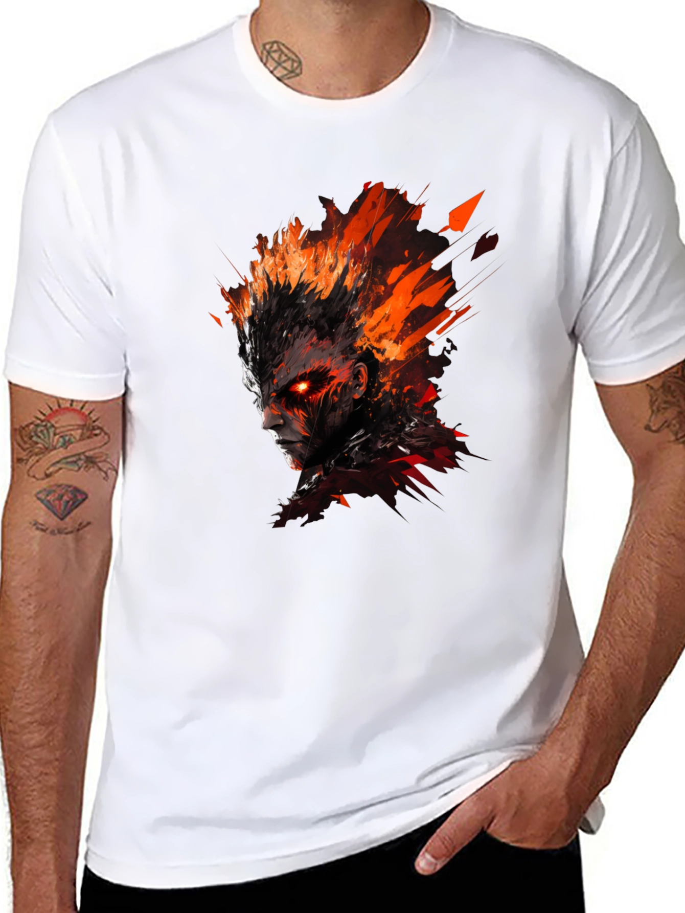 Inferno Rage Graphic Tee - Fire Demon T-Shirt