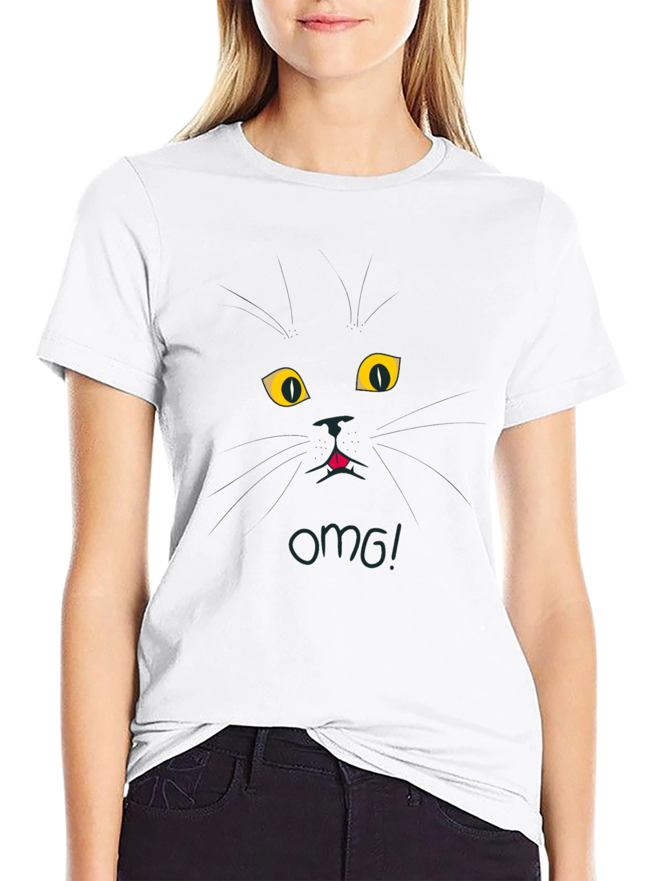 Black Cat OMG! Graphic Tee