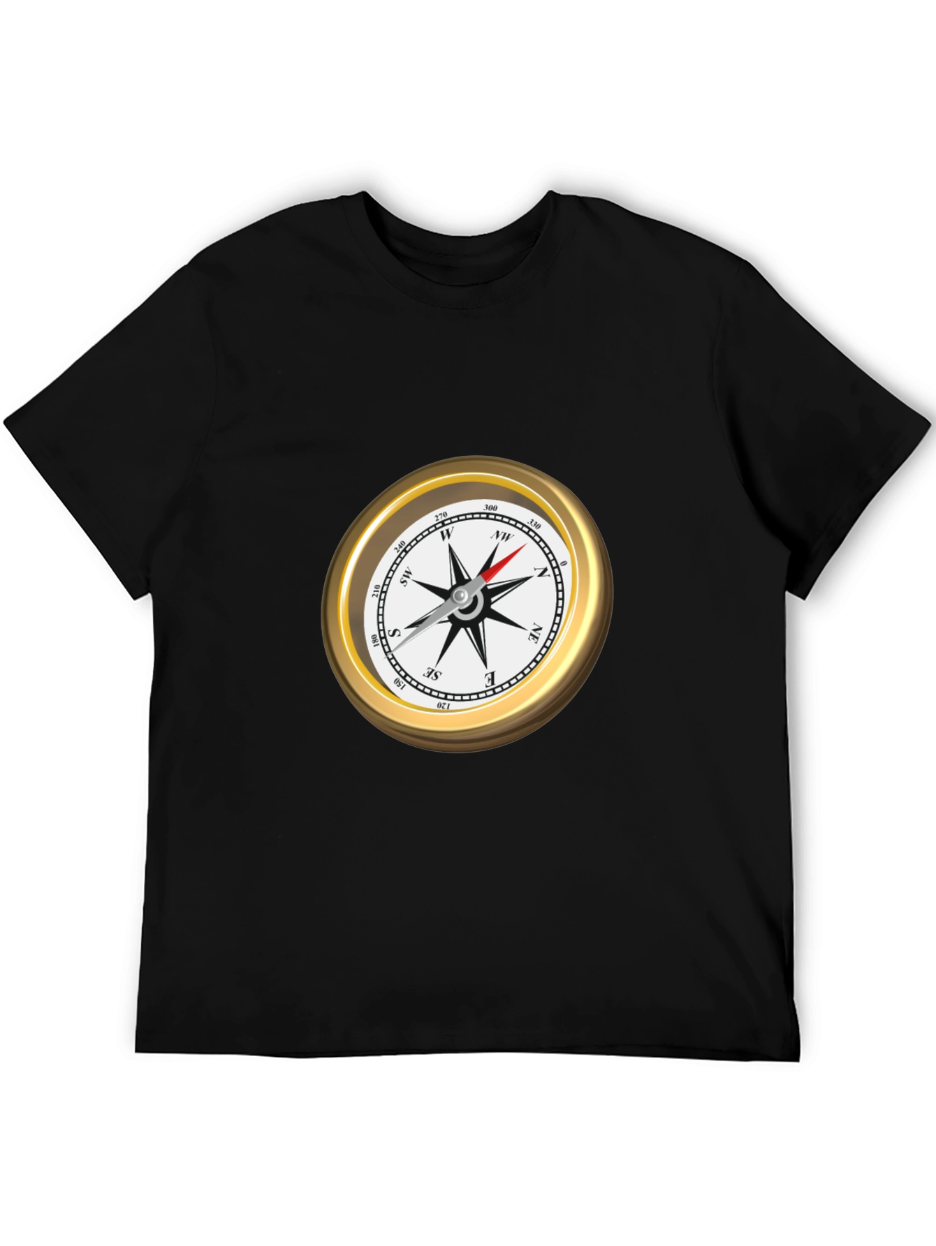 Compass Graphic T-Shirt - Black Short Sleeve Tee