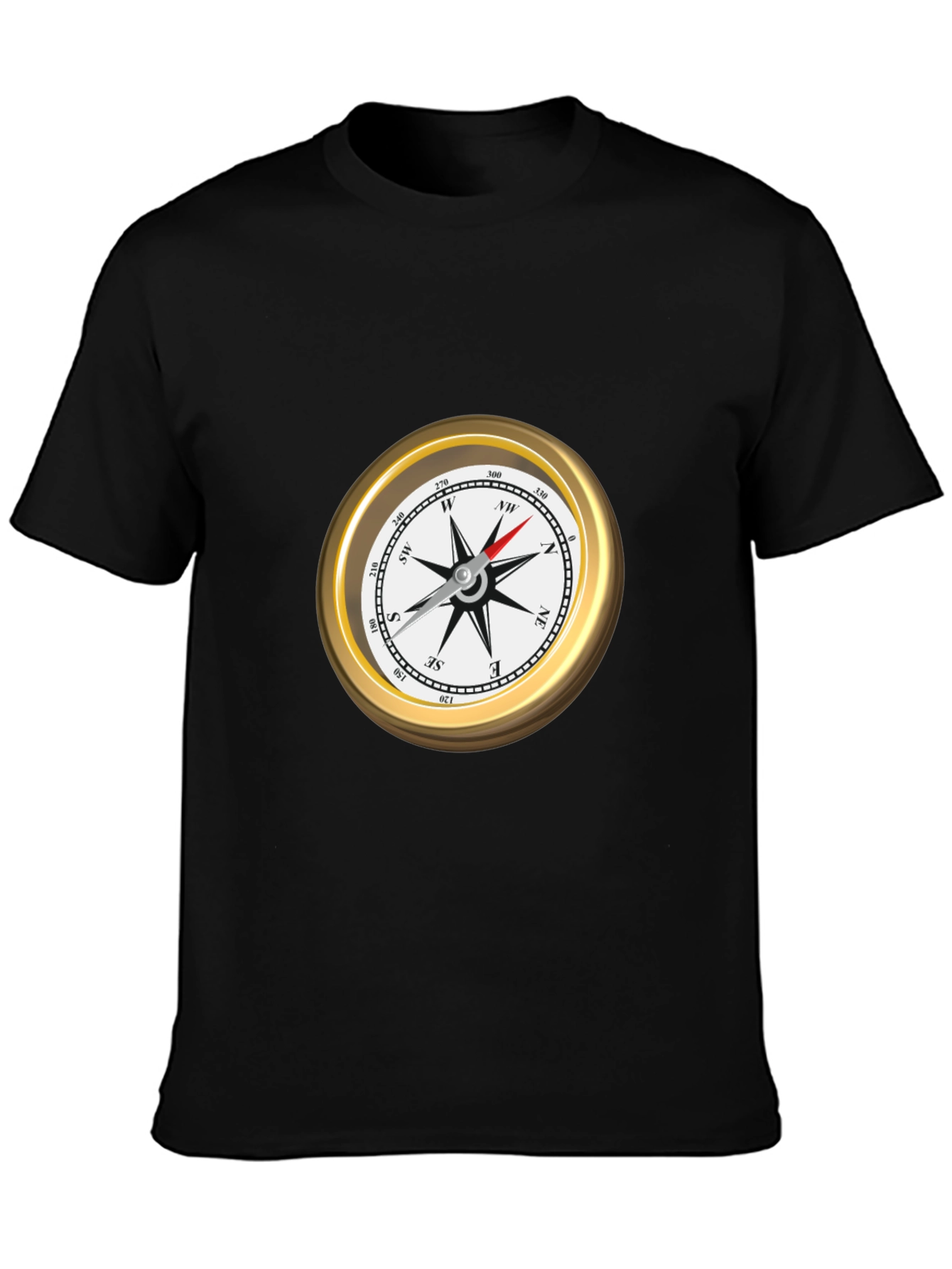 Compass Graphic T-Shirt - Black Short Sleeve Tee