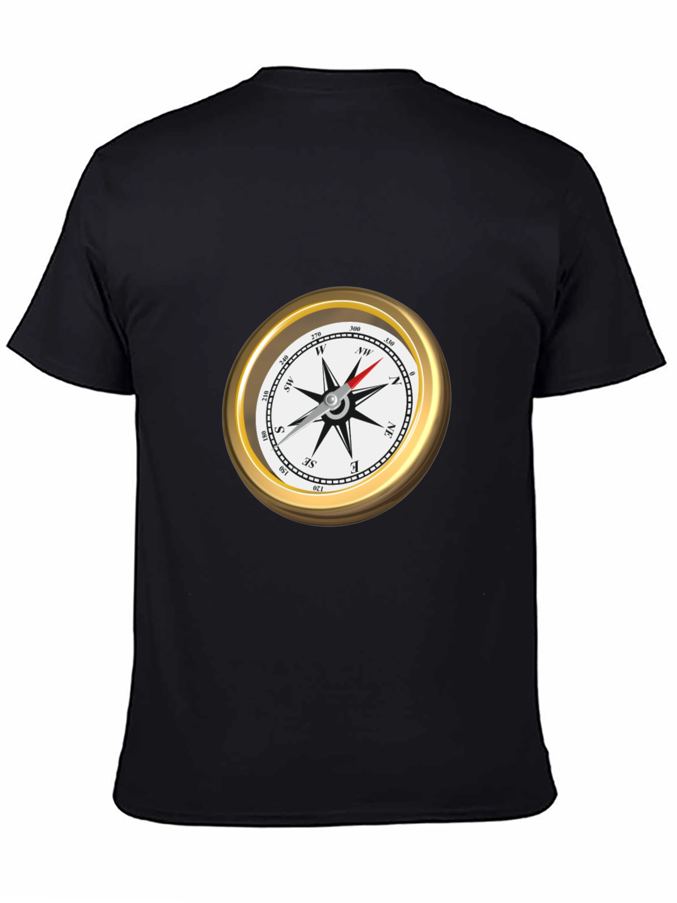 Compass Graphic T-Shirt - Black Short Sleeve Tee