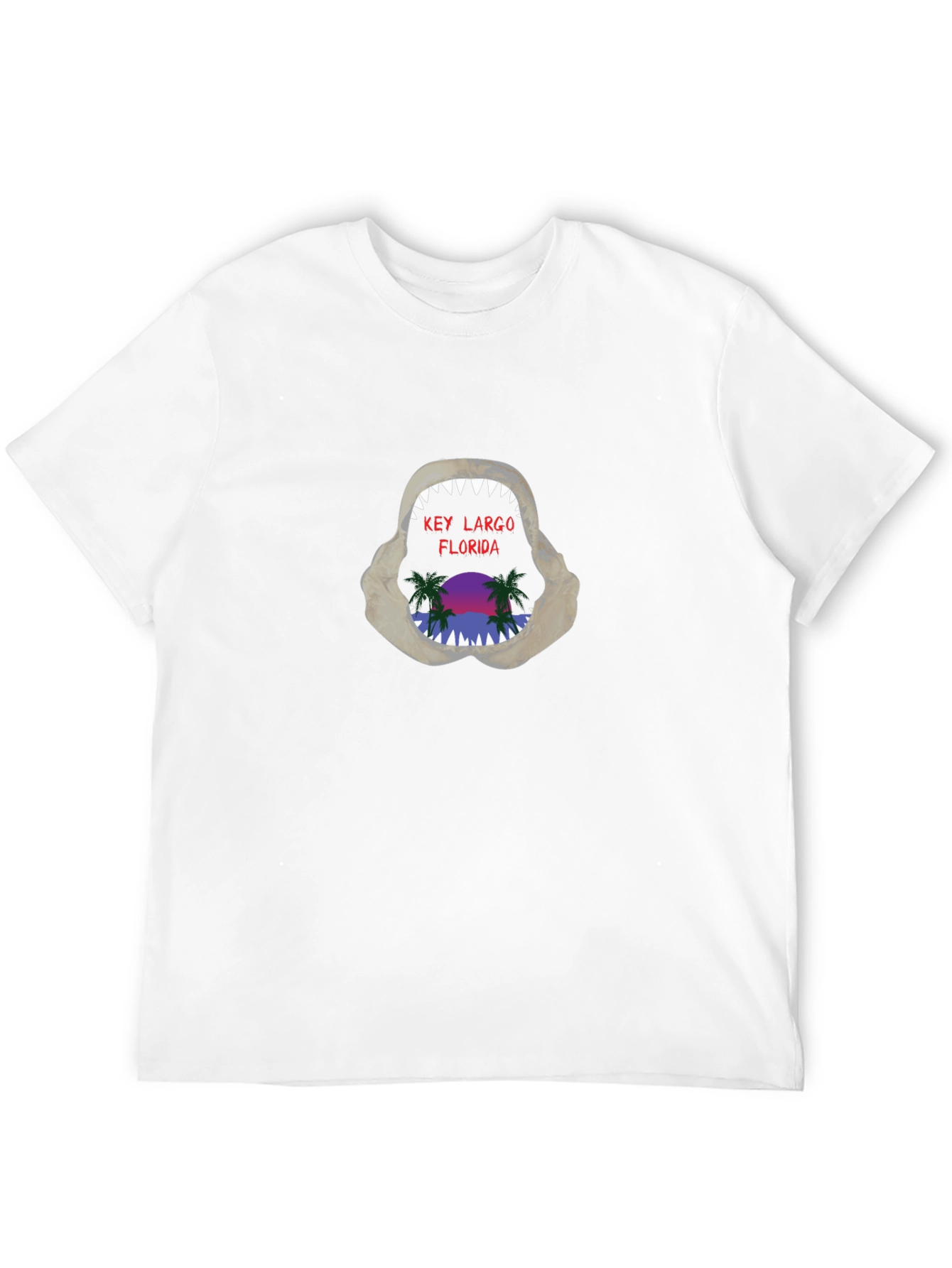 Key Largo Florida Shark Jaw Graphic T-Shirt