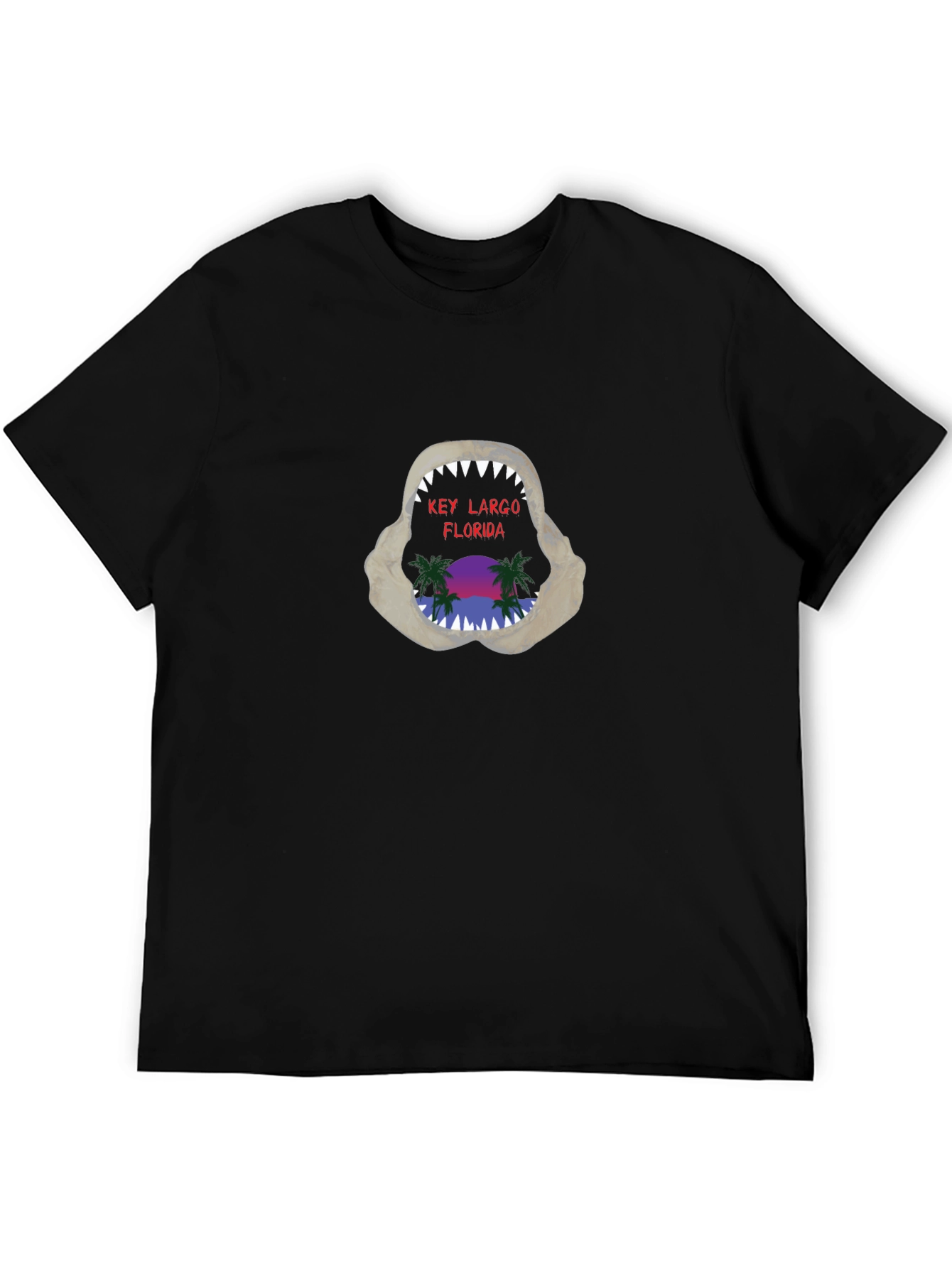 Key Largo Florida Shark Jaw Graphic T-Shirt