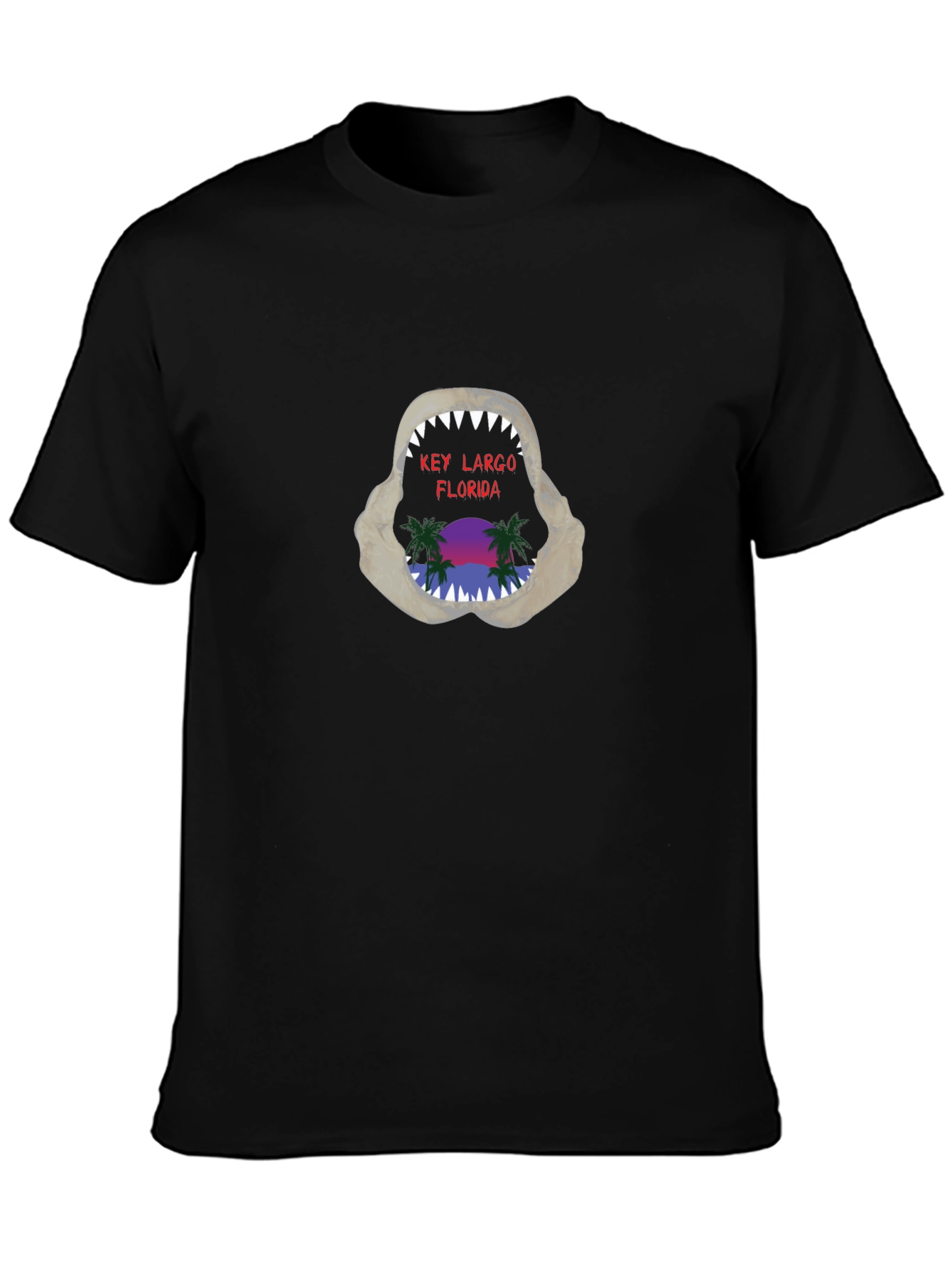 Key Largo Florida Shark Jaw Graphic T-Shirt