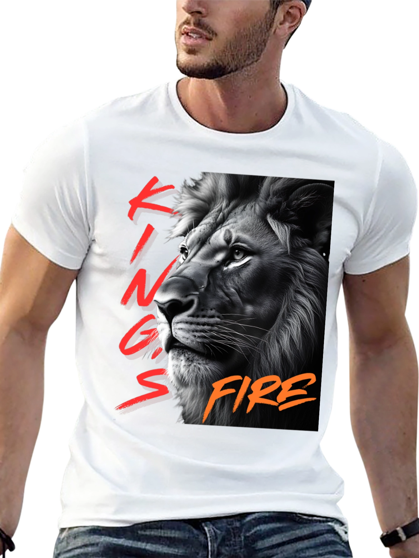 Kings Fire Lion Graphic T-Shirt - Black