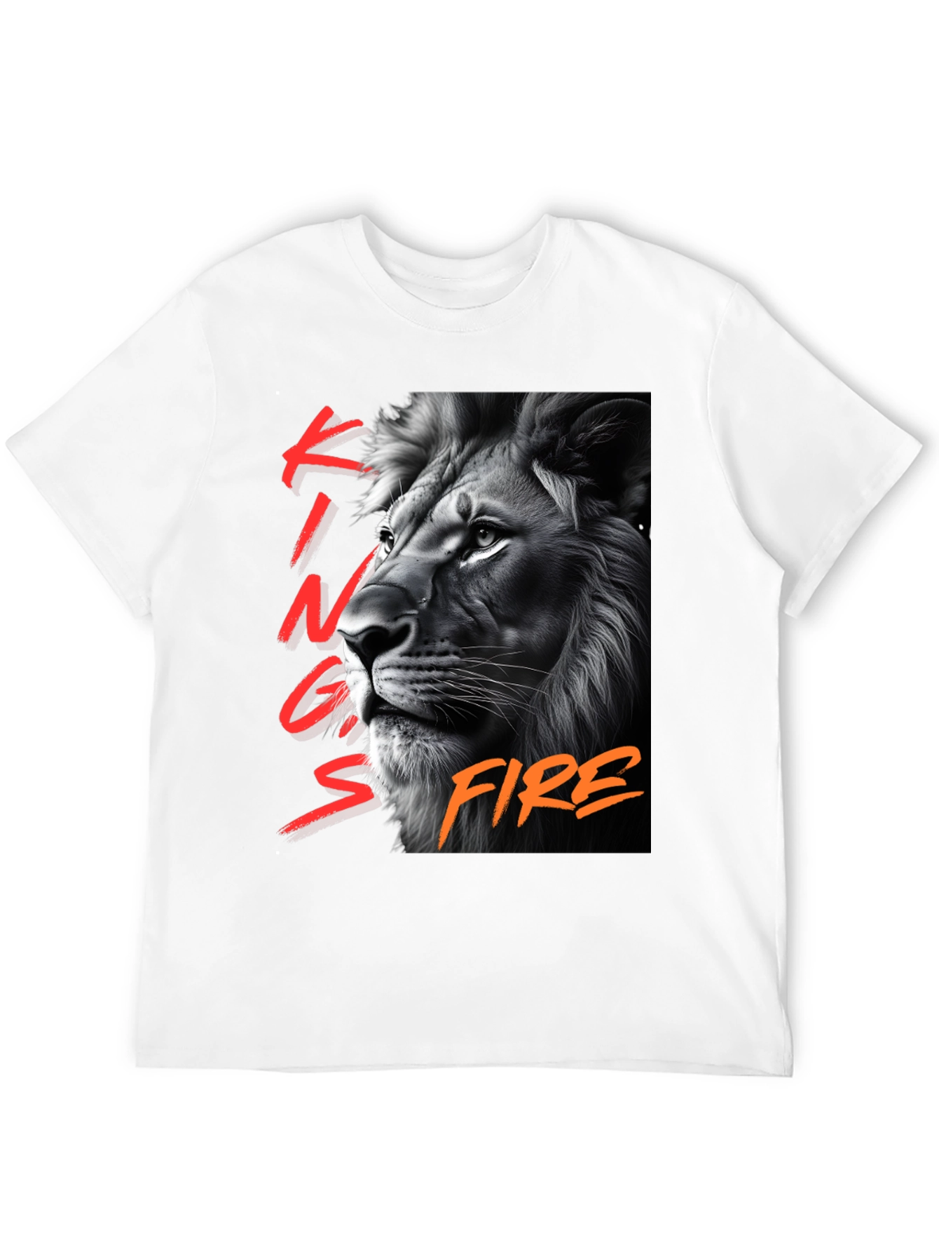 Kings Fire Lion Graphic T-Shirt - Black