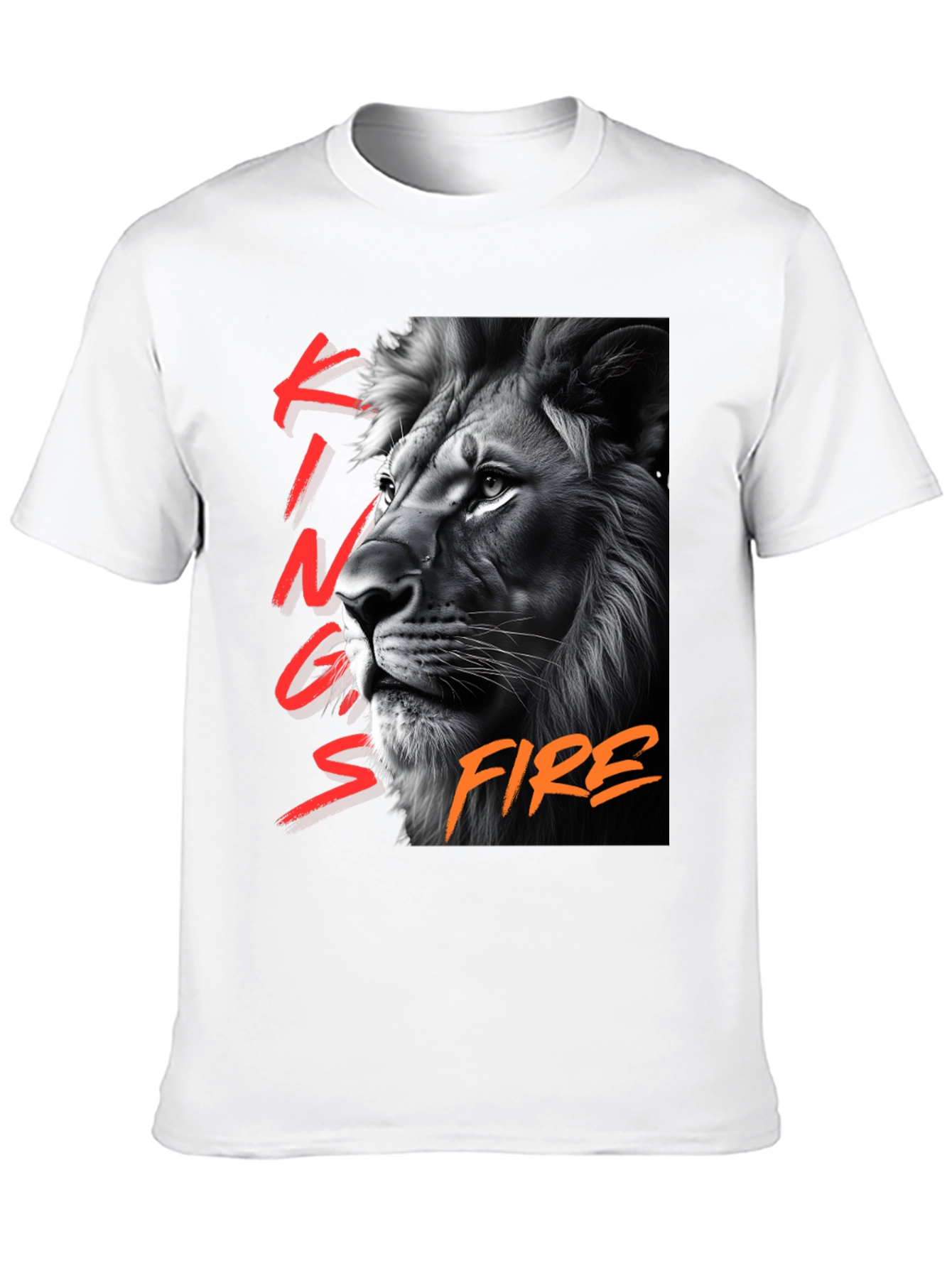 Kings Fire Lion Graphic T-Shirt - Black