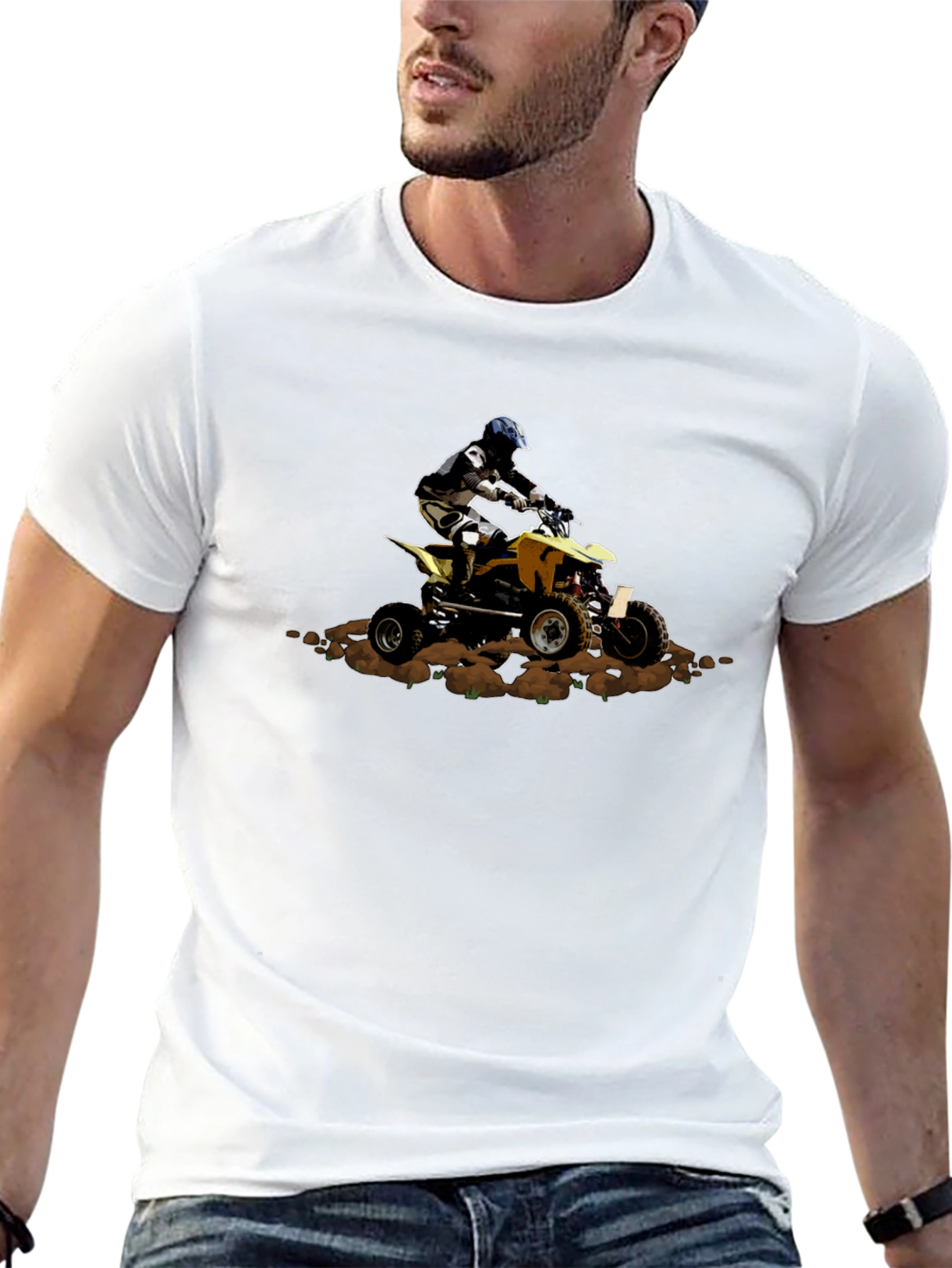Dirt Bike Rider Graphic Tee - Black Casual Shirt