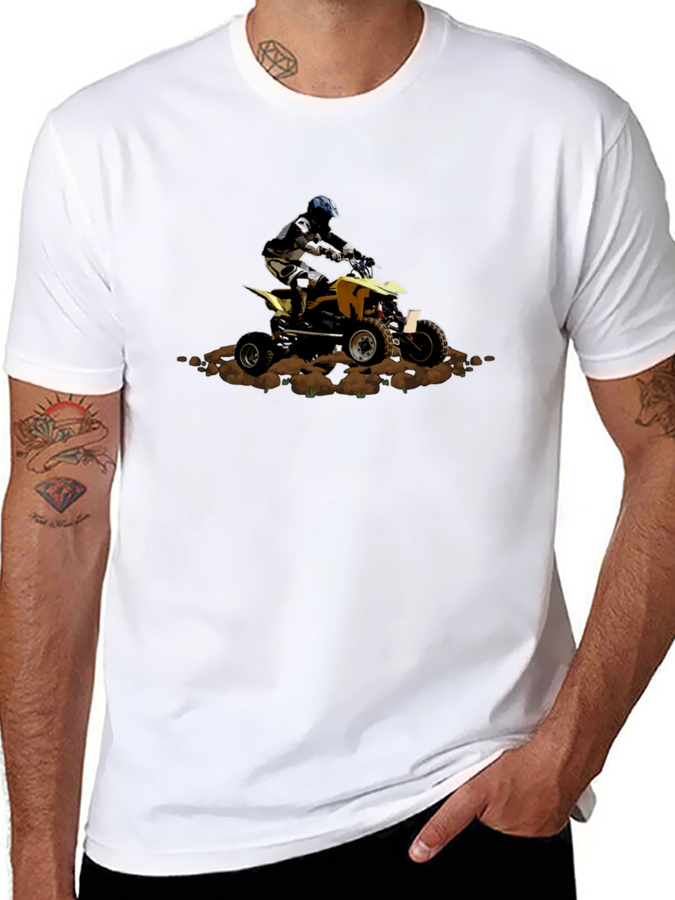 Dirt Bike Rider Graphic Tee - Black Casual Shirt