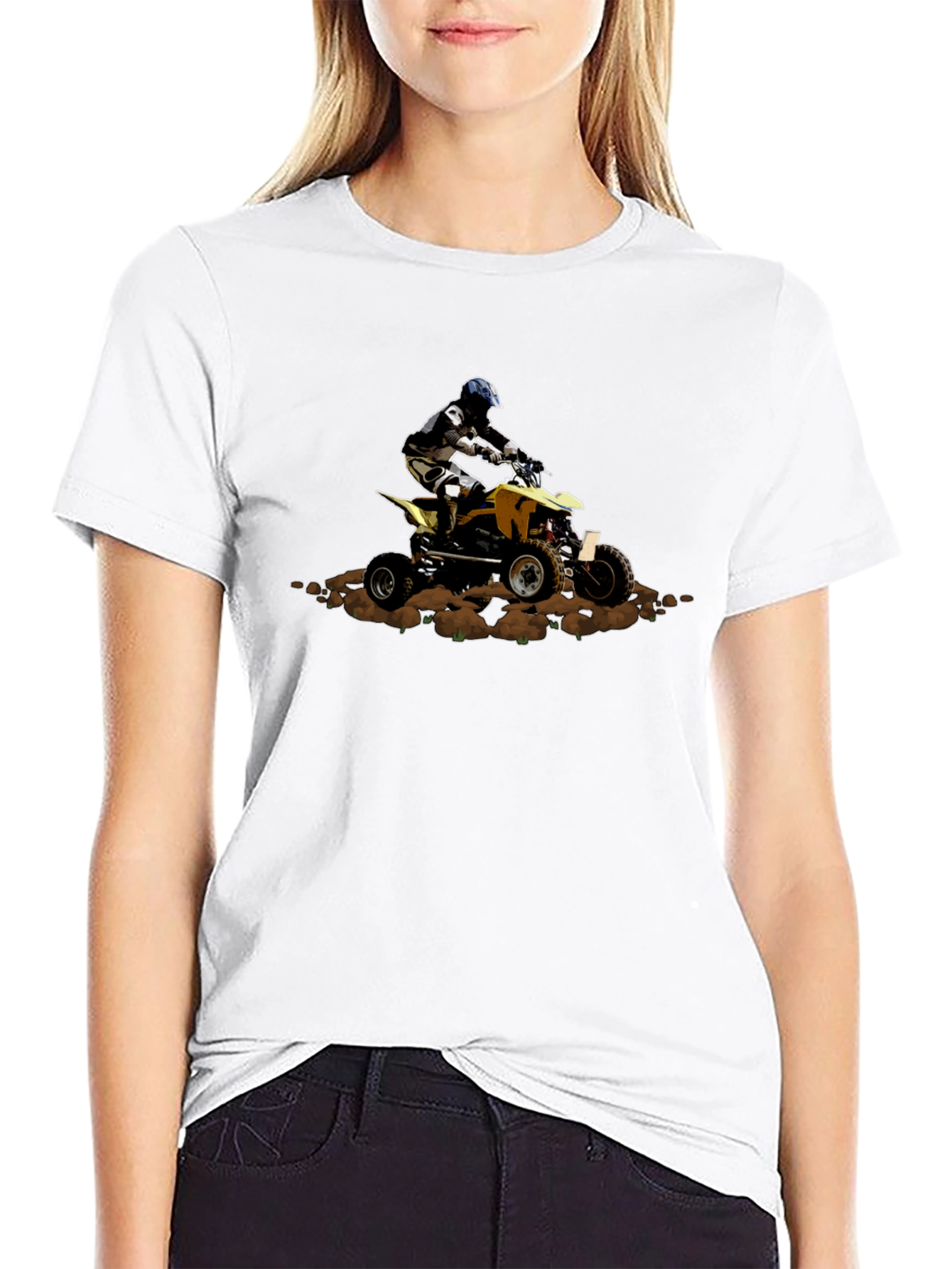 Dirt Bike Rider Graphic Tee - Black Casual Shirt