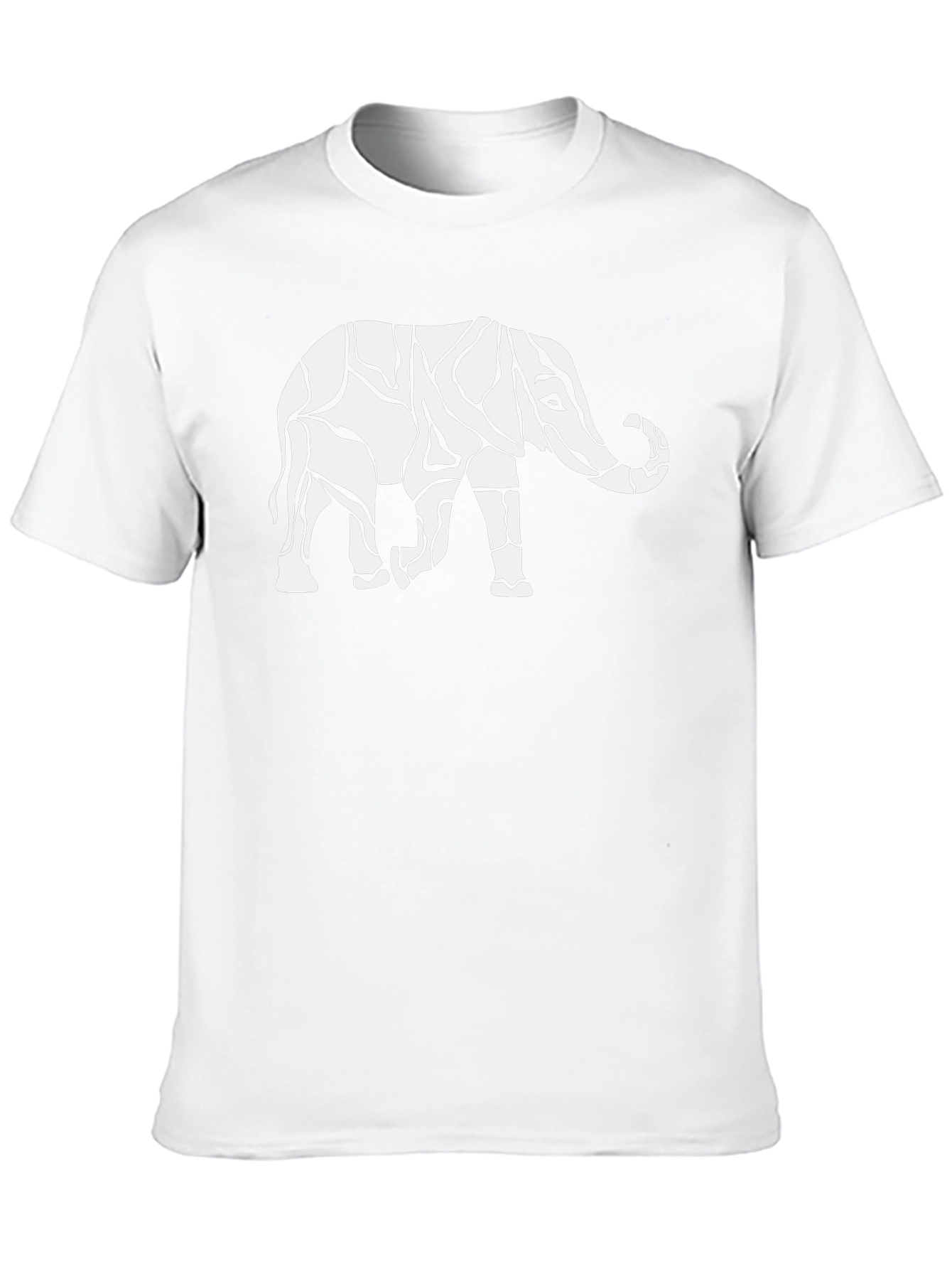 Abstract Elephant Print Black T-Shirt