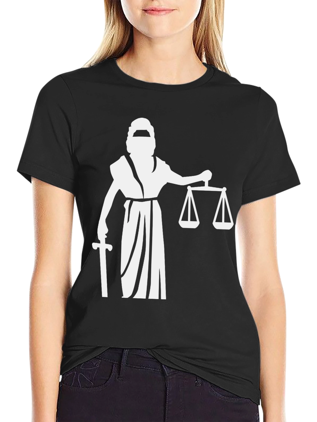 Scales of Justice T-Shirt - Black Cotton Tee