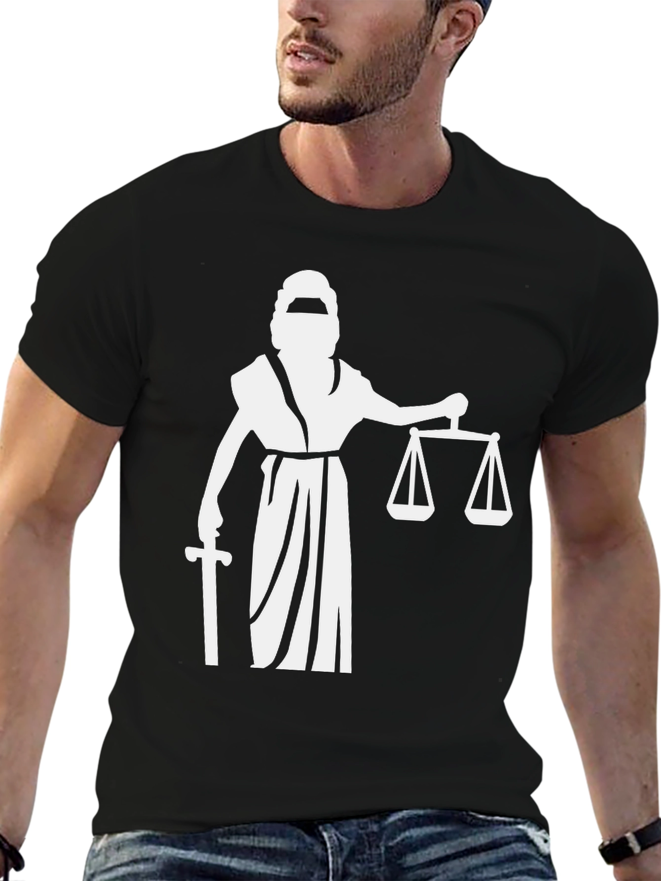 Scales of Justice T-Shirt - Black Cotton Tee