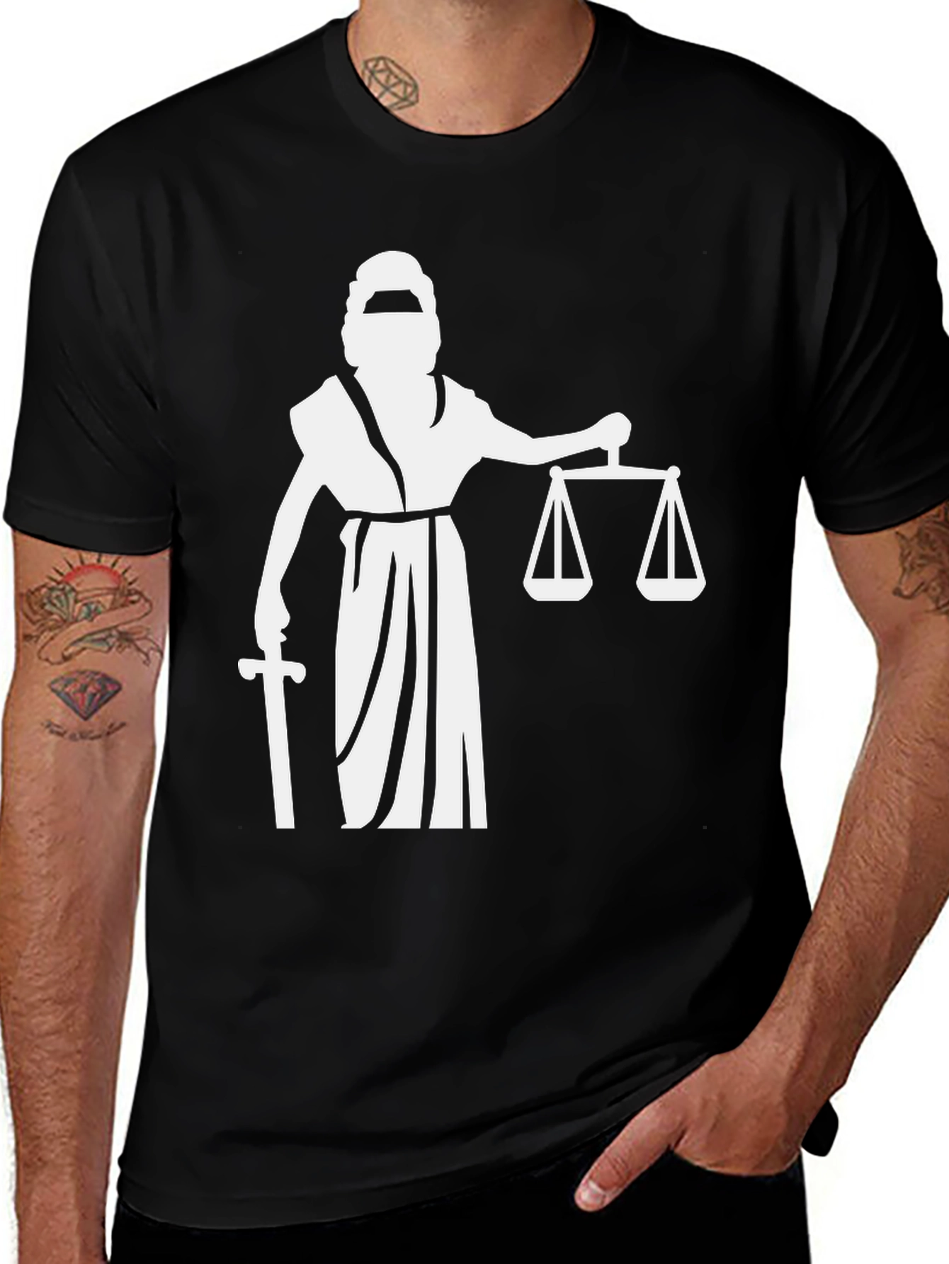 Scales of Justice T-Shirt - Black Cotton Tee