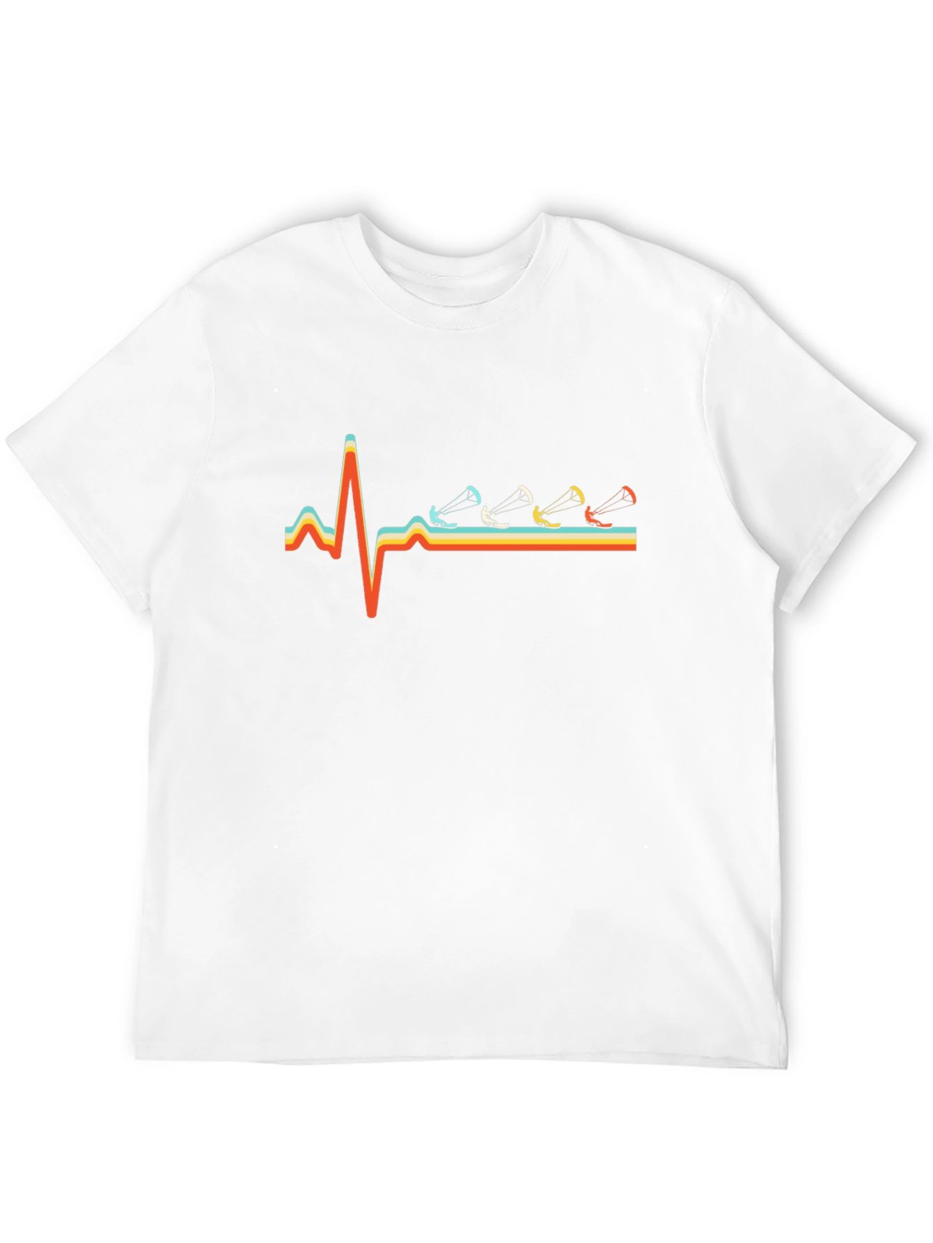 Kitesurfing Heartbeat T-Shirt - Black