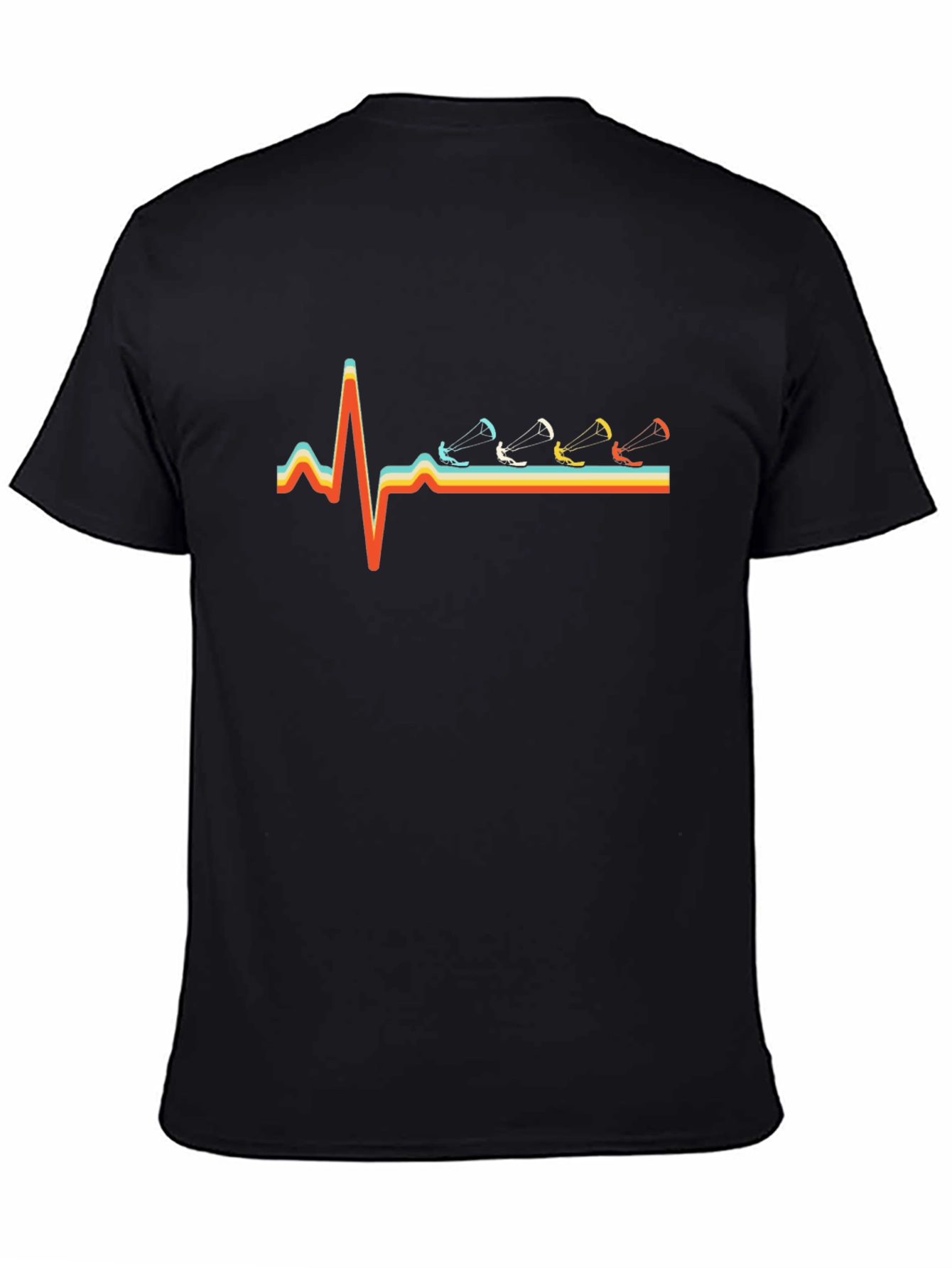 Kitesurfing Heartbeat T-Shirt - Black