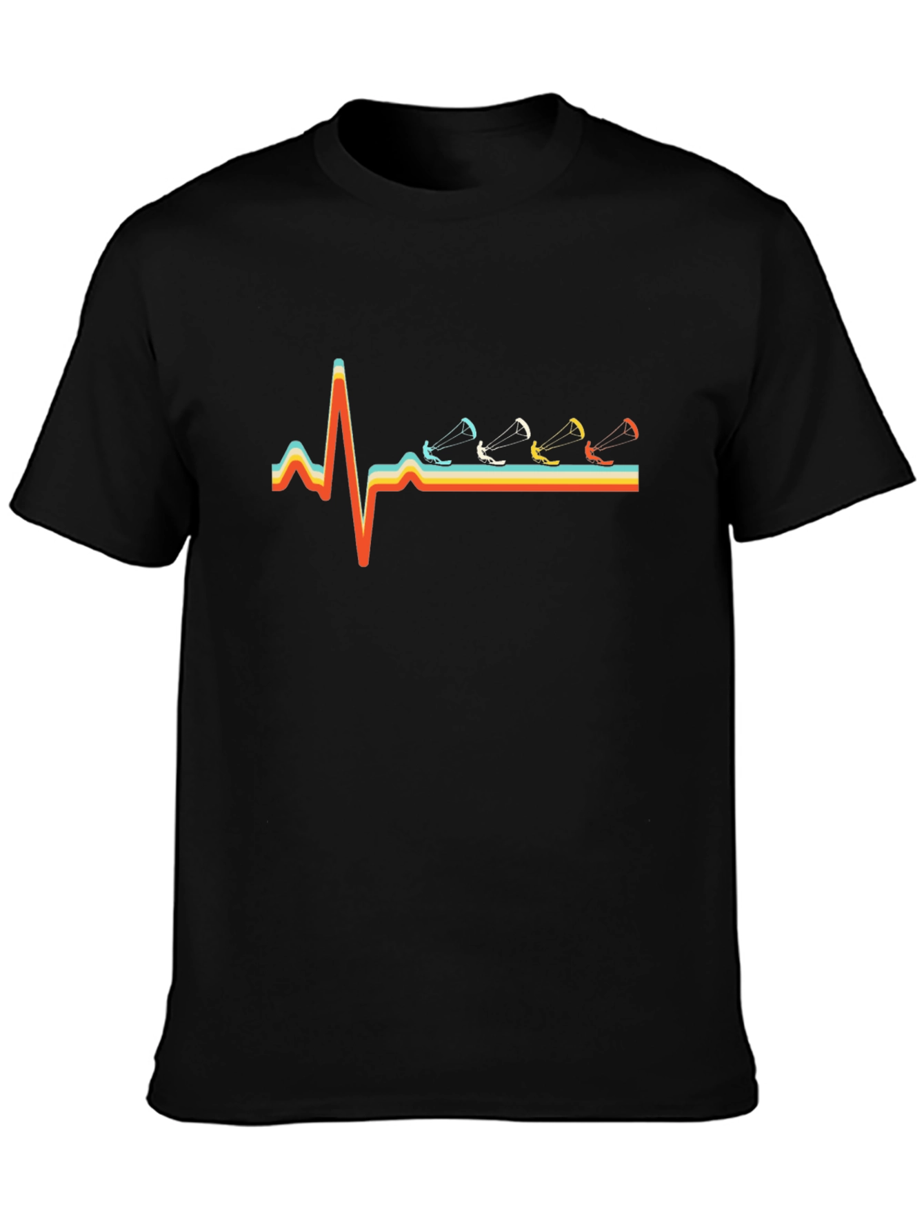 Kitesurfing Heartbeat T-Shirt - Black