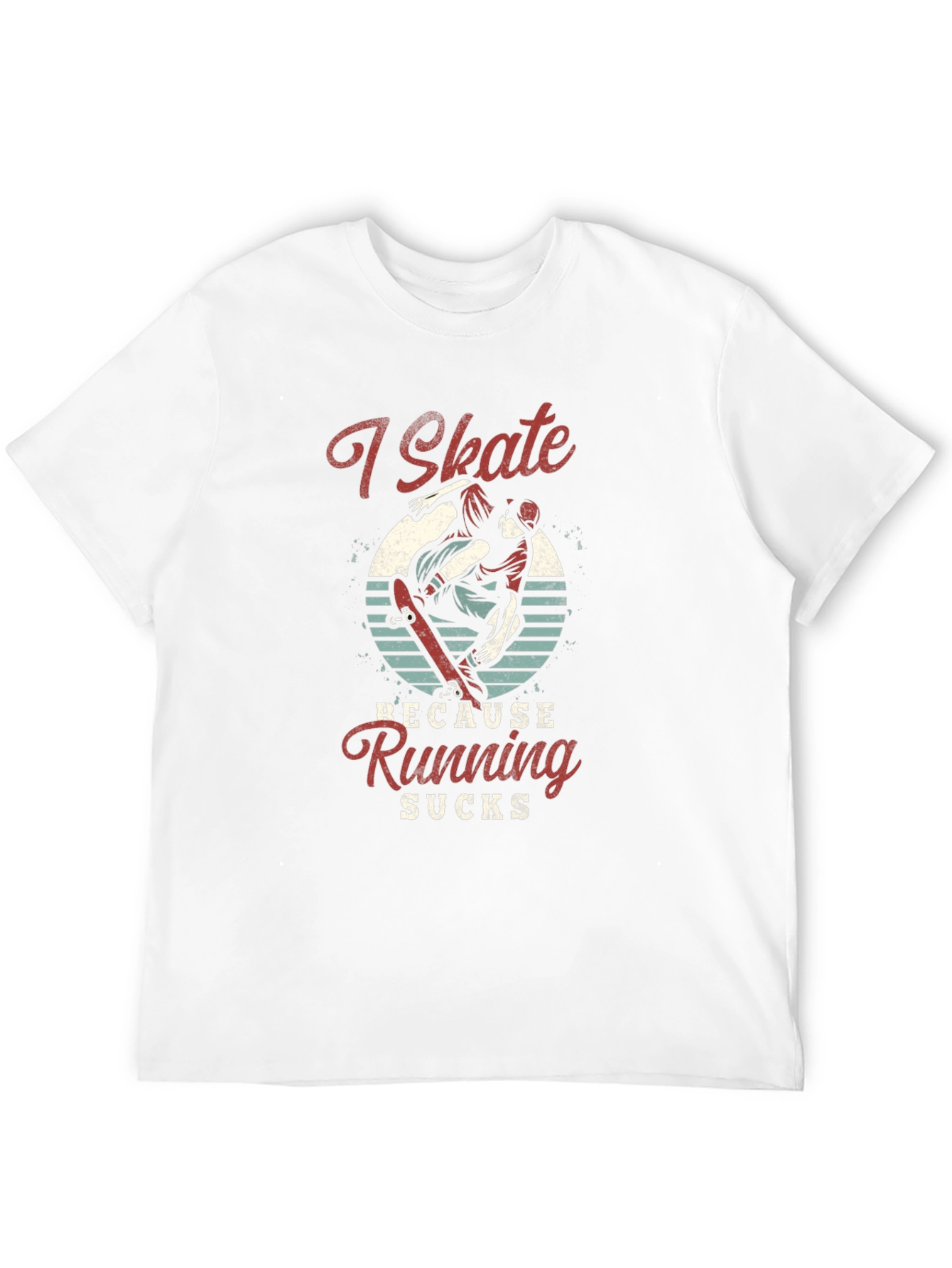 I Skate Because Running Sucks Black T-Shirt