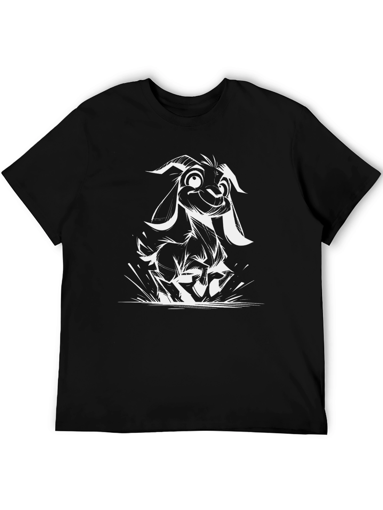 Goat Graphic Tee - Black Crew Neck T-Shirt