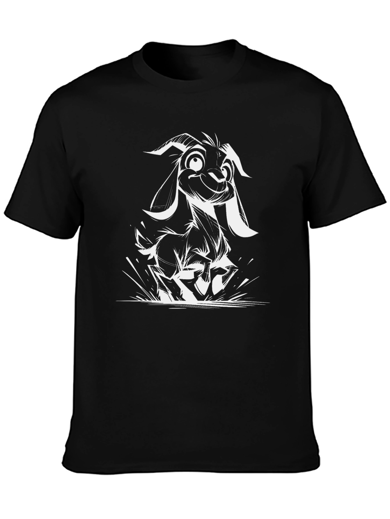Goat Graphic Tee - Black Crew Neck T-Shirt