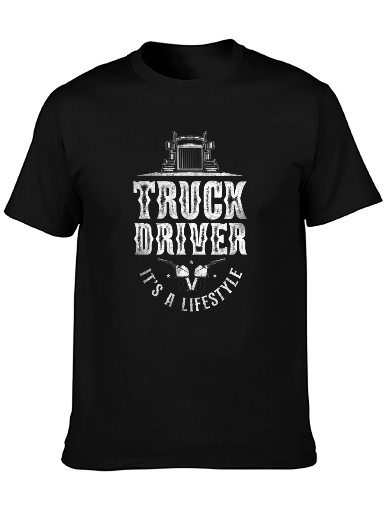 Truck Driver Lifestyle Graphic Tee - Black Cotton T-Shirt
