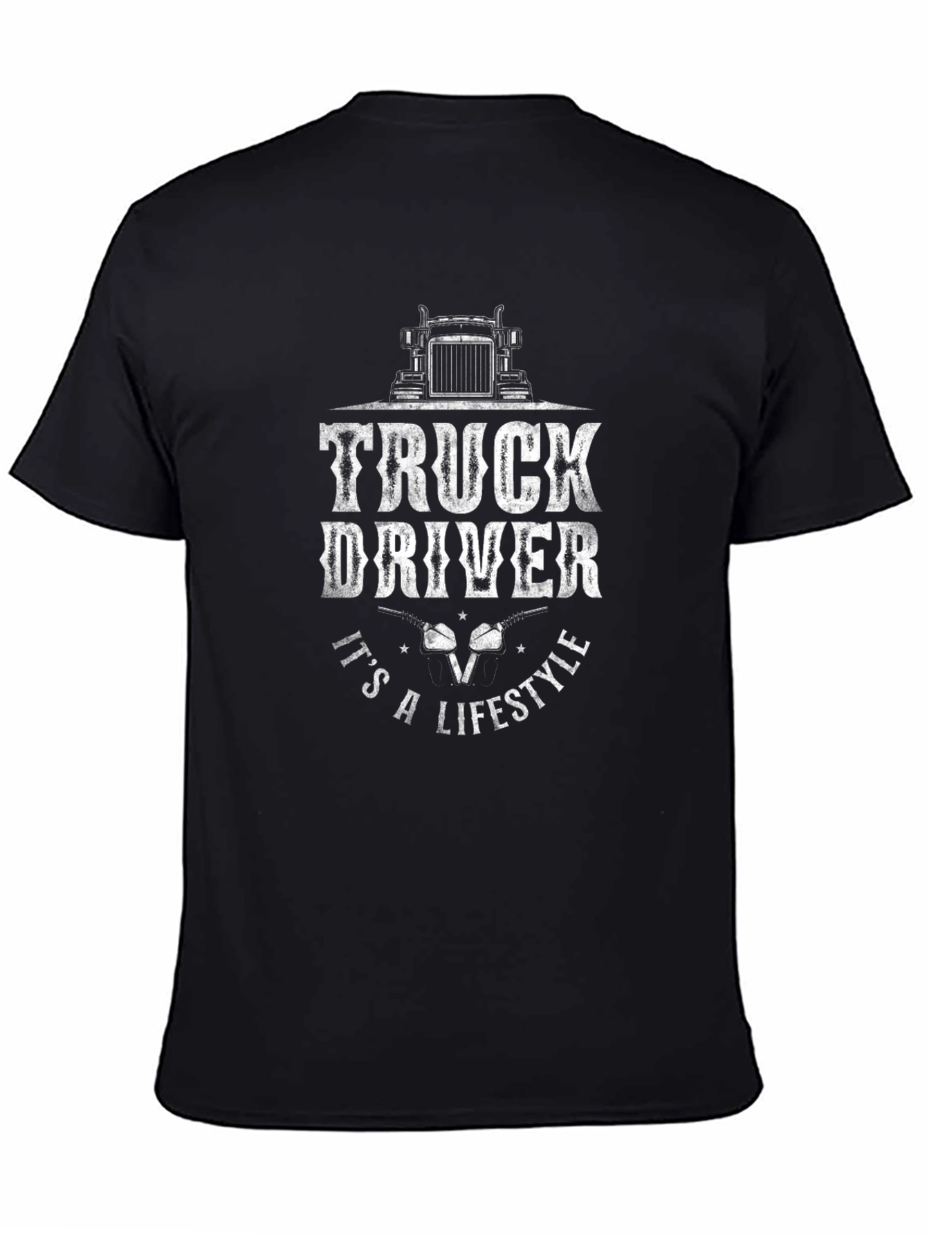 Truck Driver Lifestyle Graphic Tee - Black Cotton T-Shirt