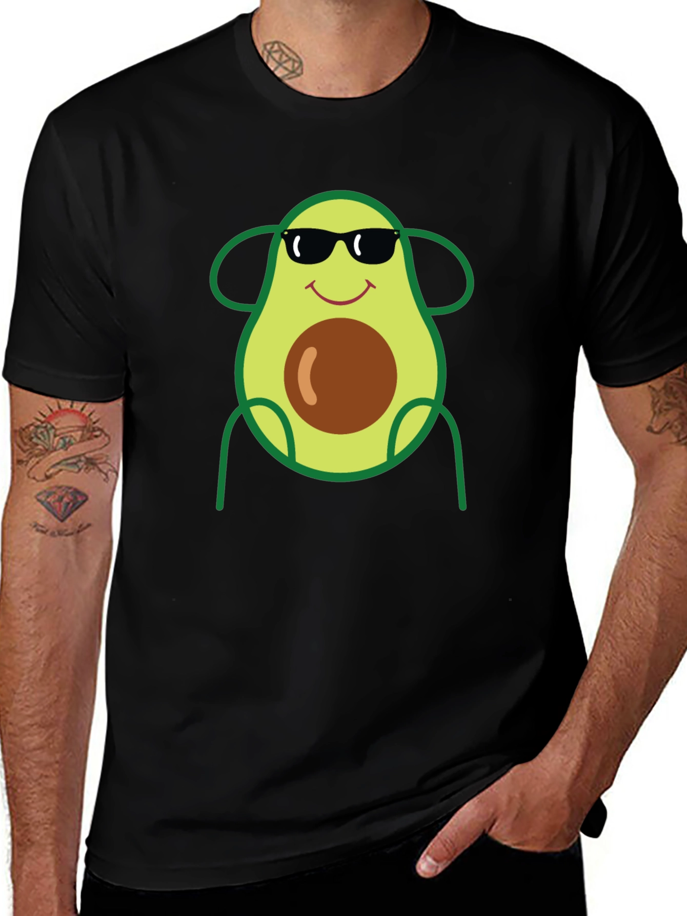 Cool Avocado Graphic Tee - Black