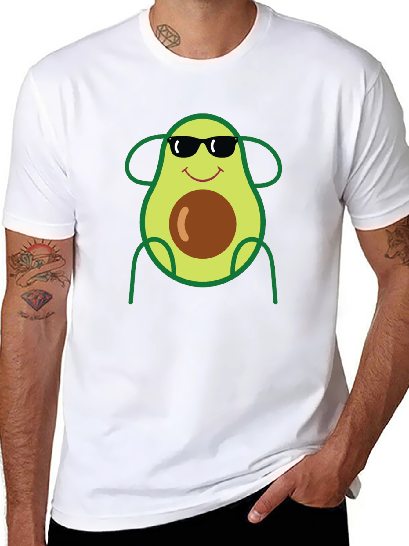 Cool Avocado Graphic Tee - Black