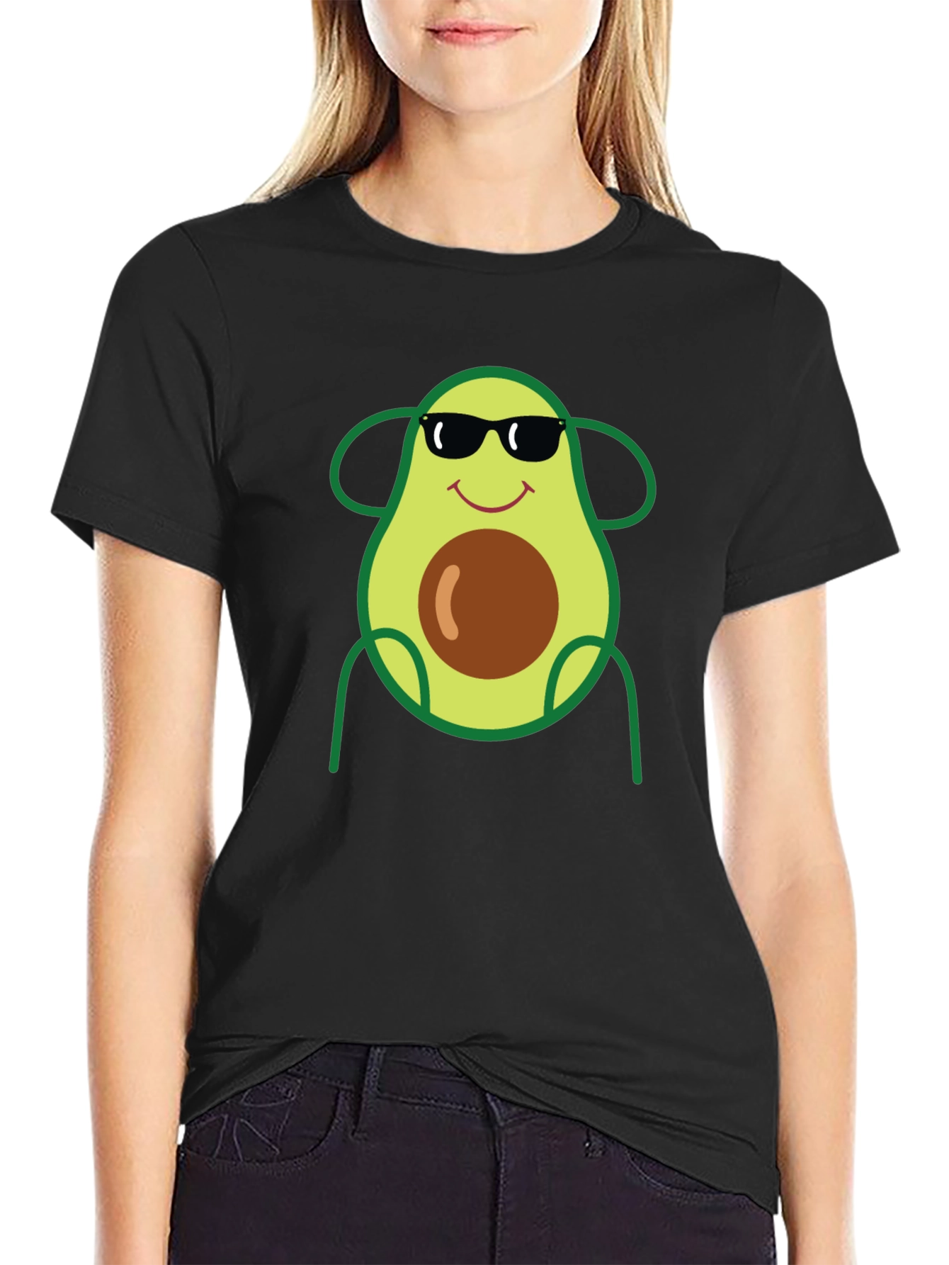 Cool Avocado Graphic Tee - Black