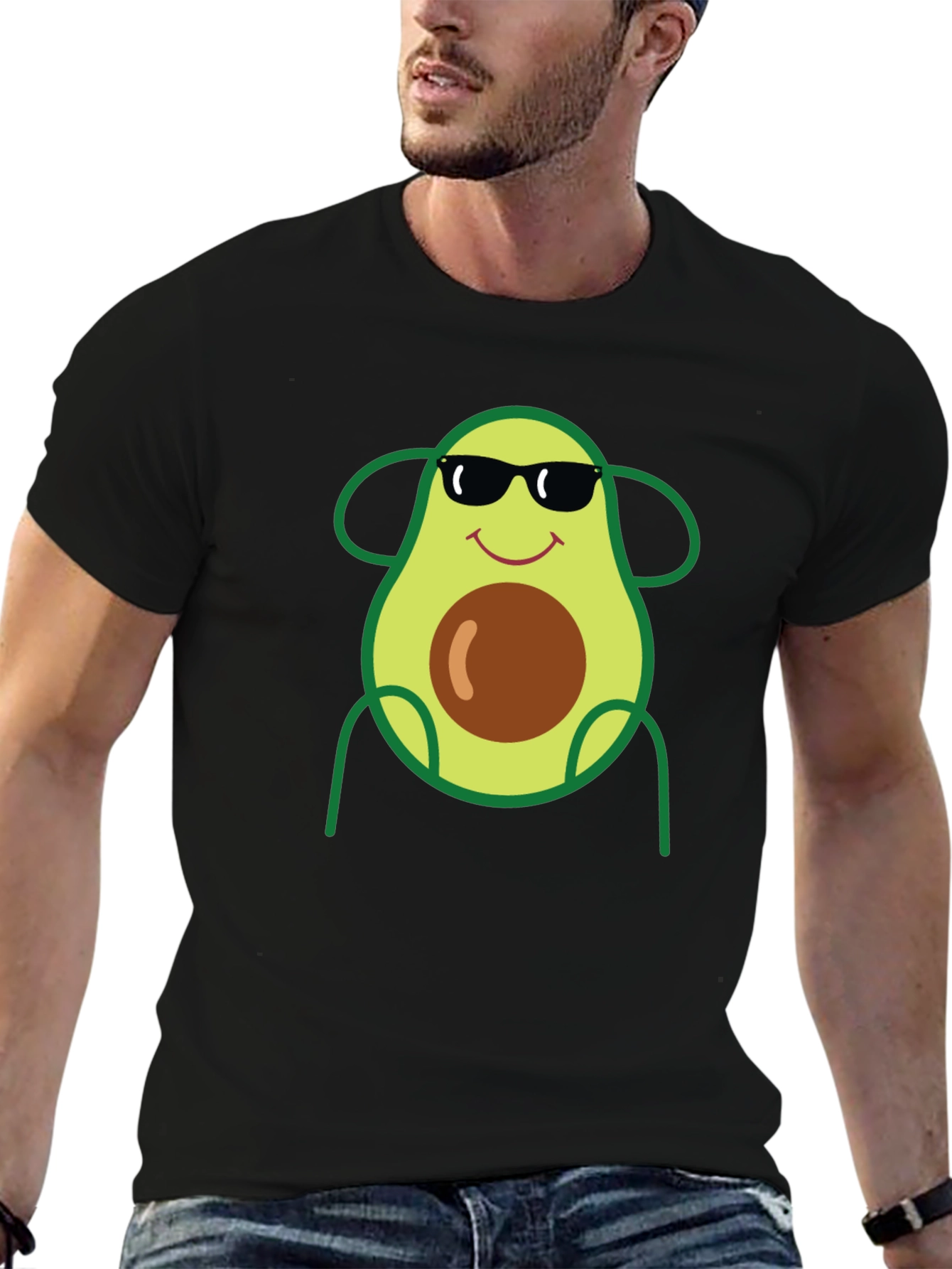 Cool Avocado Graphic Tee - Black