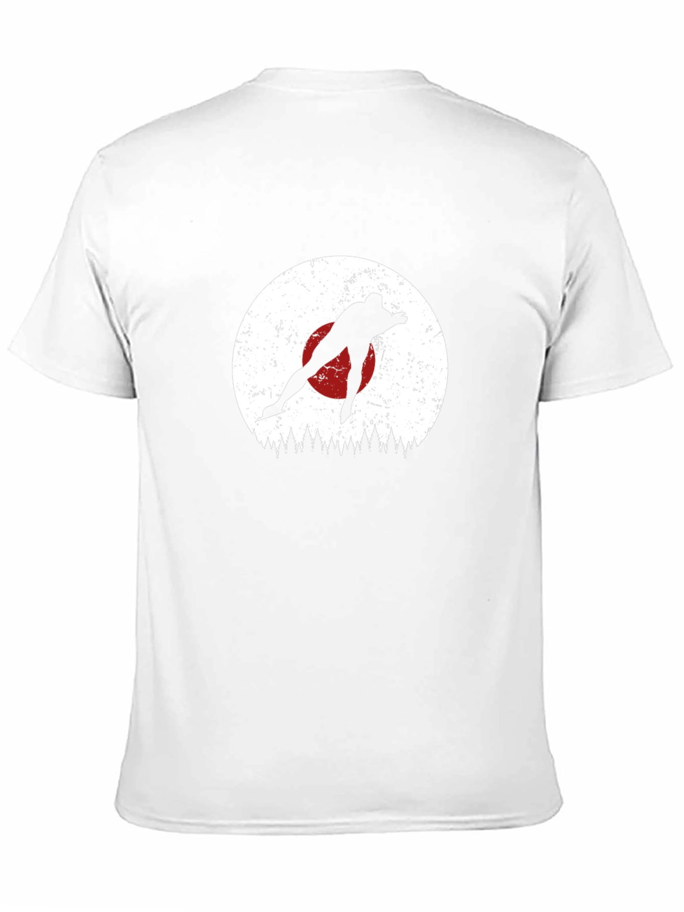 Retro Skier Silhouette Black Tee