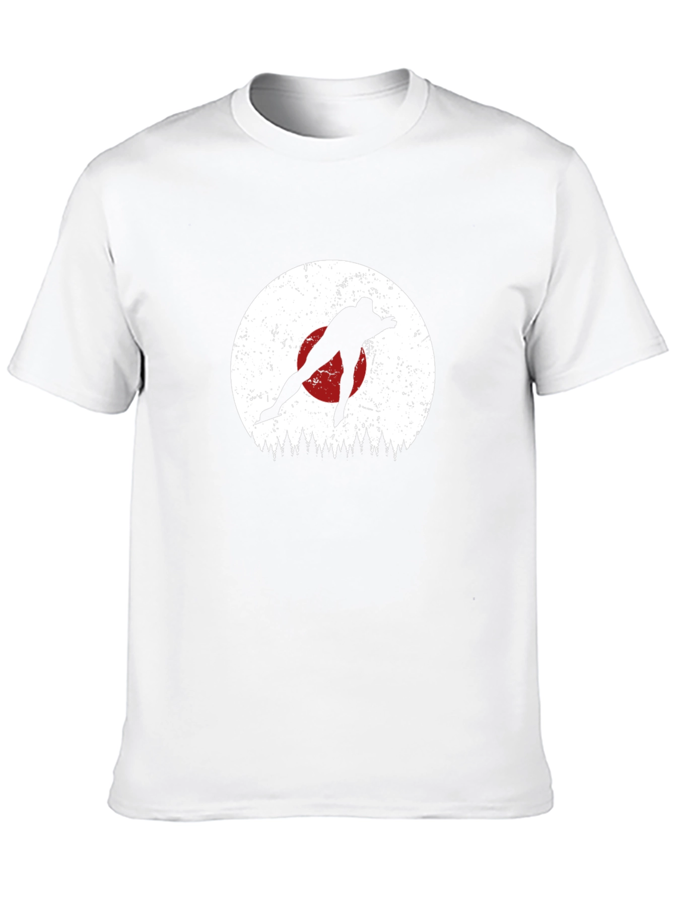 Retro Skier Silhouette Black Tee