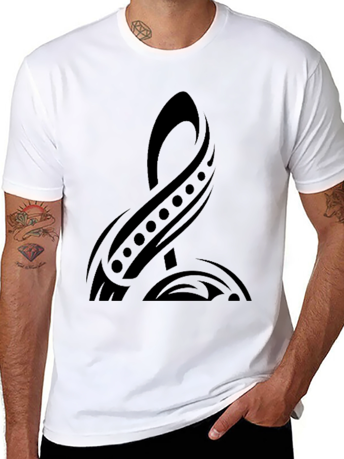 Mens Black Tribal Graphic T-Shirt