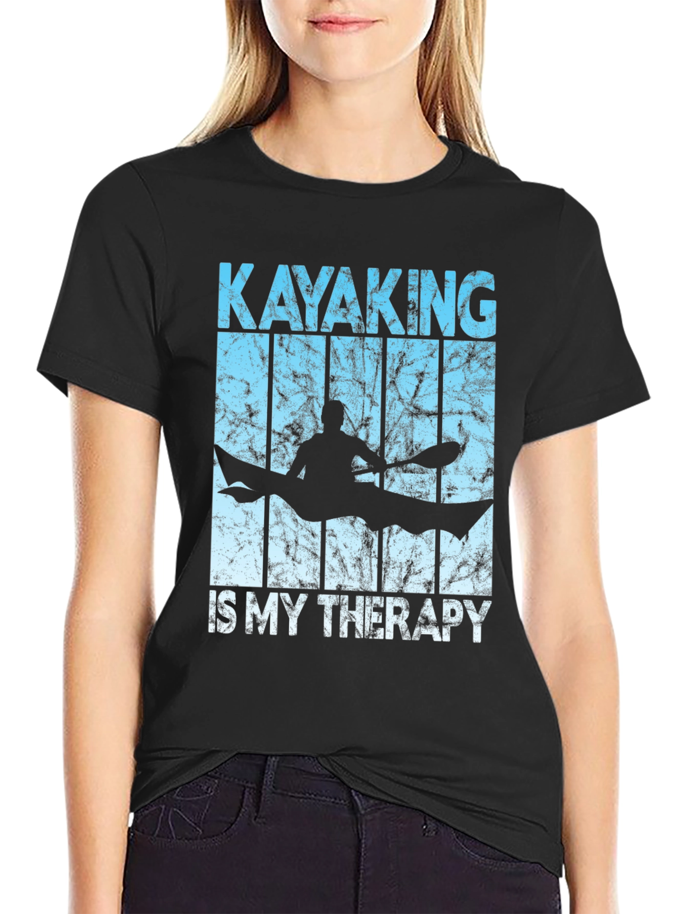 Kayaking Therapy T-Shirt - Black