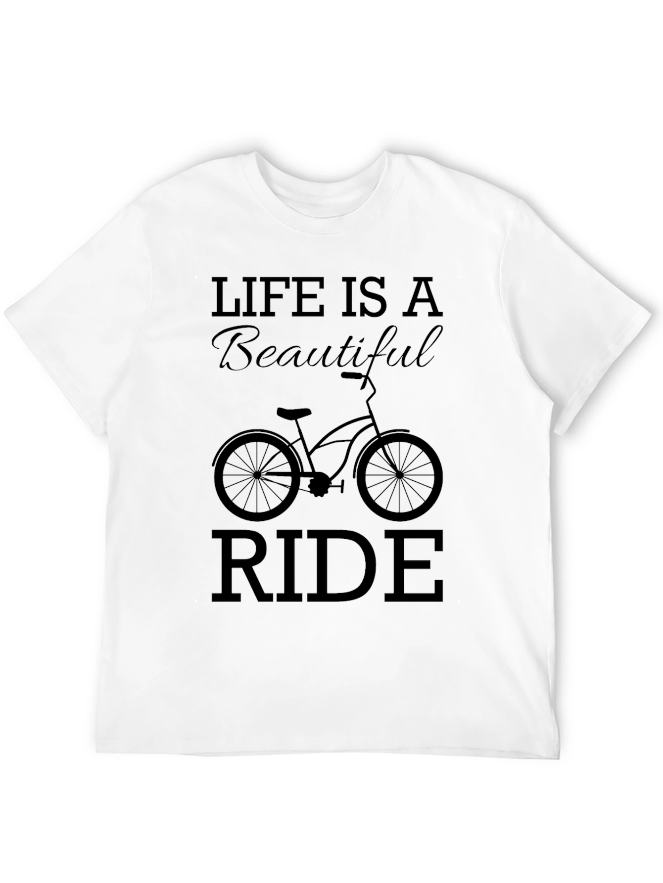 Life is a Beautiful Ride Black Graphic T-Shirt